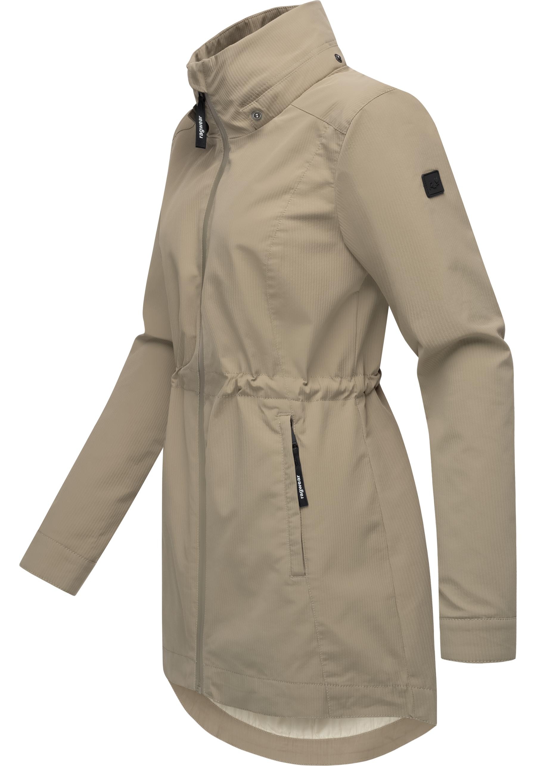 Ragwear Kurzmantel »Dakkota B«, Übergangsjacke wasserdicht mit feiner Rillenstruktur