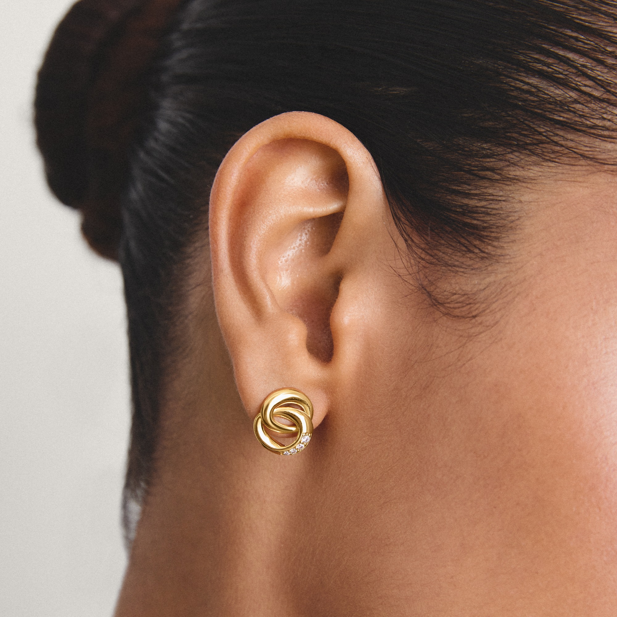 THOMAS SABO Paar Ohrstecker »Together Ohrstecker gelbgoldfarben« mit Zirkonia (synth.)