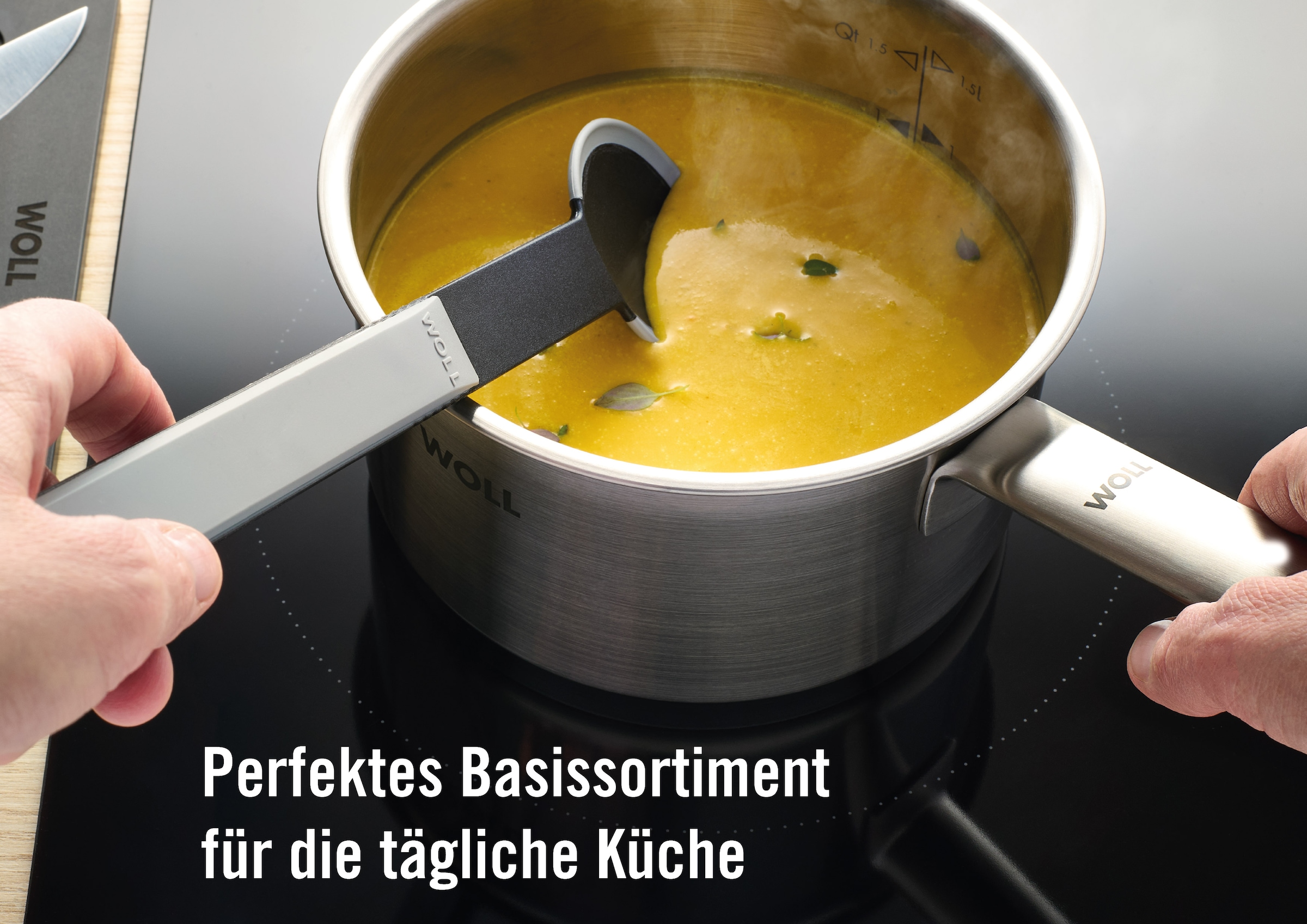 WOLL Topf-Set »Steel«, Edelstahl, (Set, 5 tlg.), Hochwertiger, korrosionsbeständiger Edelstahl