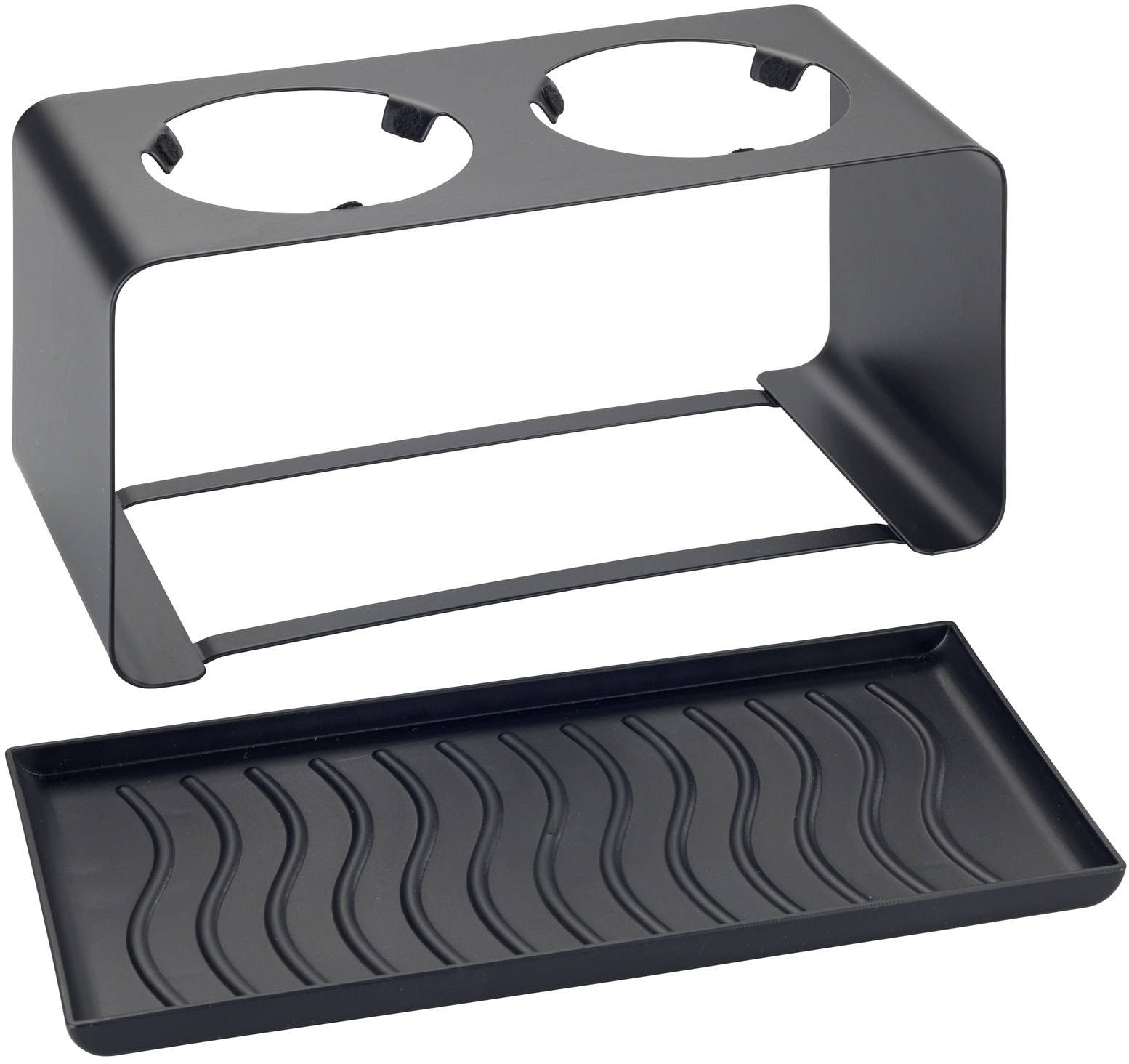 WENKO Flaschenhalter »Modell Wave« für 2 Flaschen, mit herausnehmbaren Abtropftablett