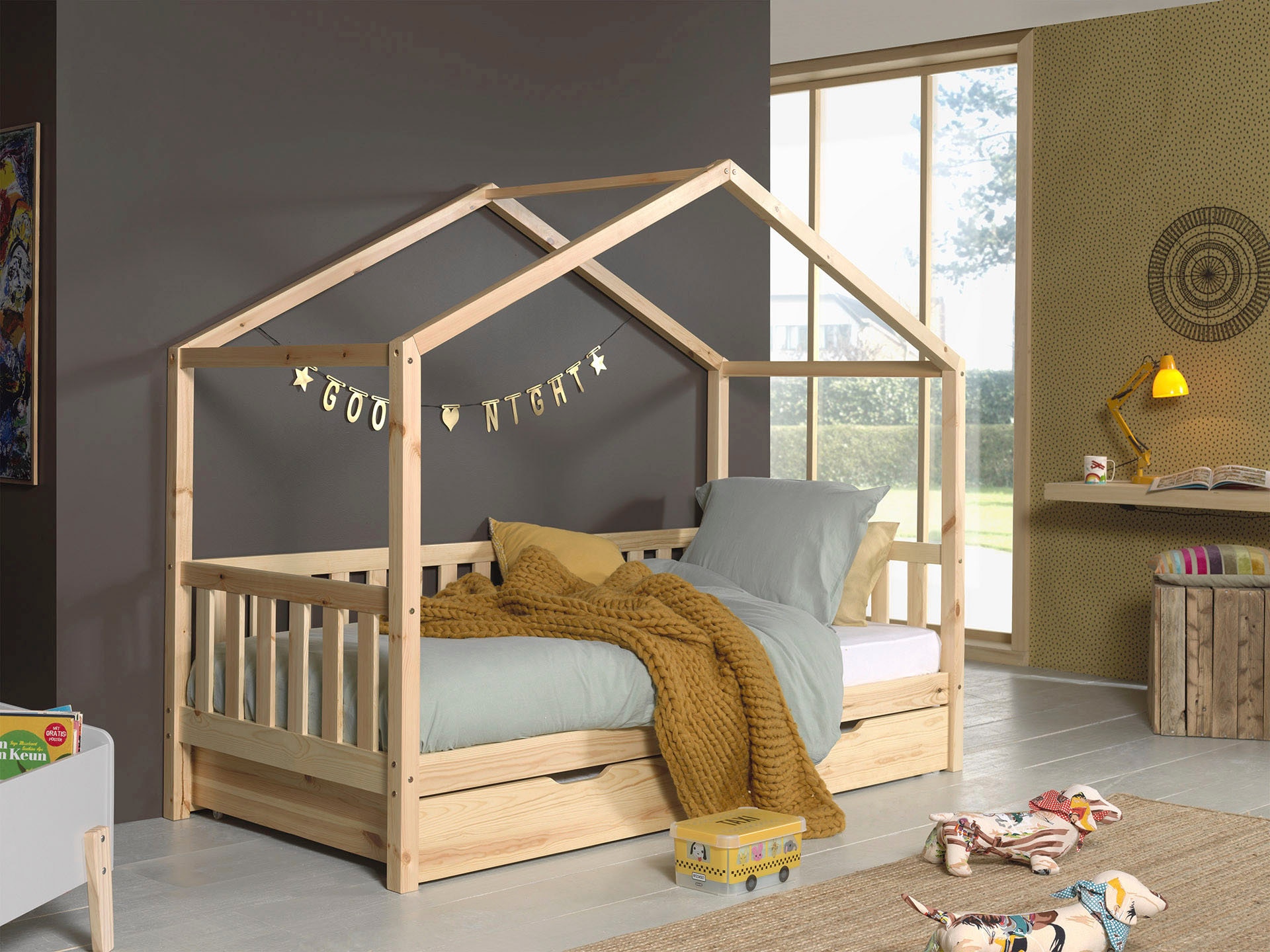 Vipack Hausbett "Dallas", wahlweise mit Bettschublade oder Textilhimmel, Au günstig online kaufen