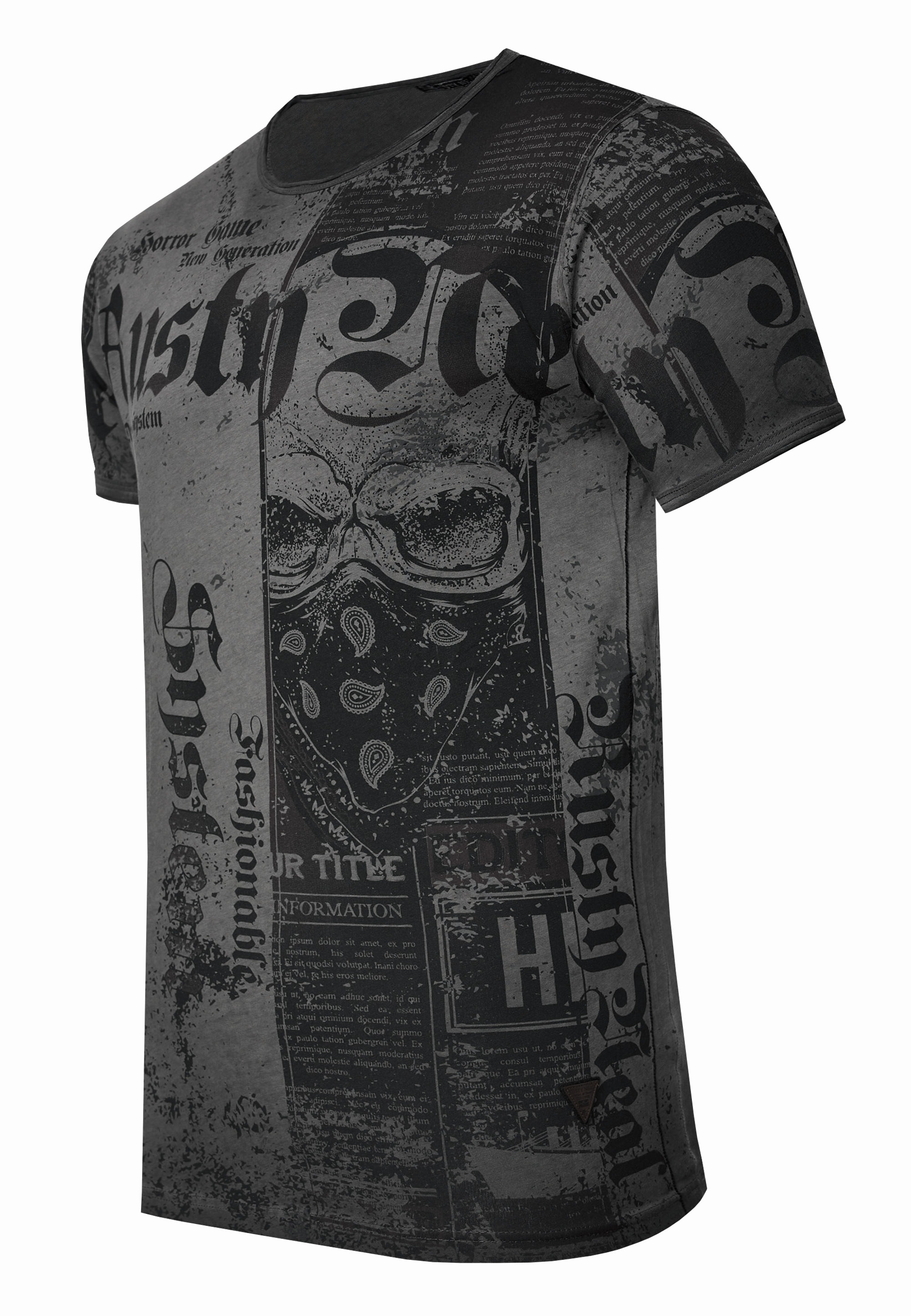 Rusty Neal T-Shirt, mit Allover-Print im Used-Look