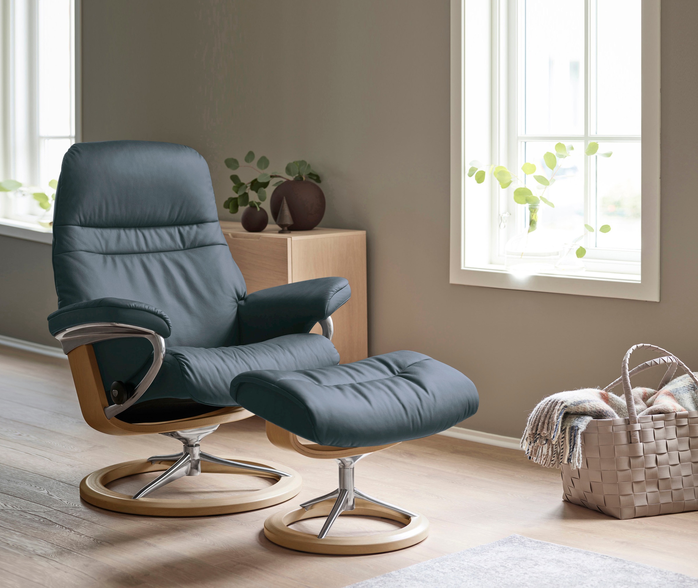 Stressless Relaxsessel "Sunrise", mit Signature Base, Größe M, Gestell Eich günstig online kaufen