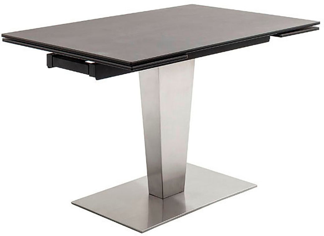 MCA furniture Esstisch »PESARO Auszugstisch mit Säule 120-180 cm«, (Einzelstück), Keramik,Edelstahl,Stirnauszug,ausziehbar,Tischplatte 14 mm