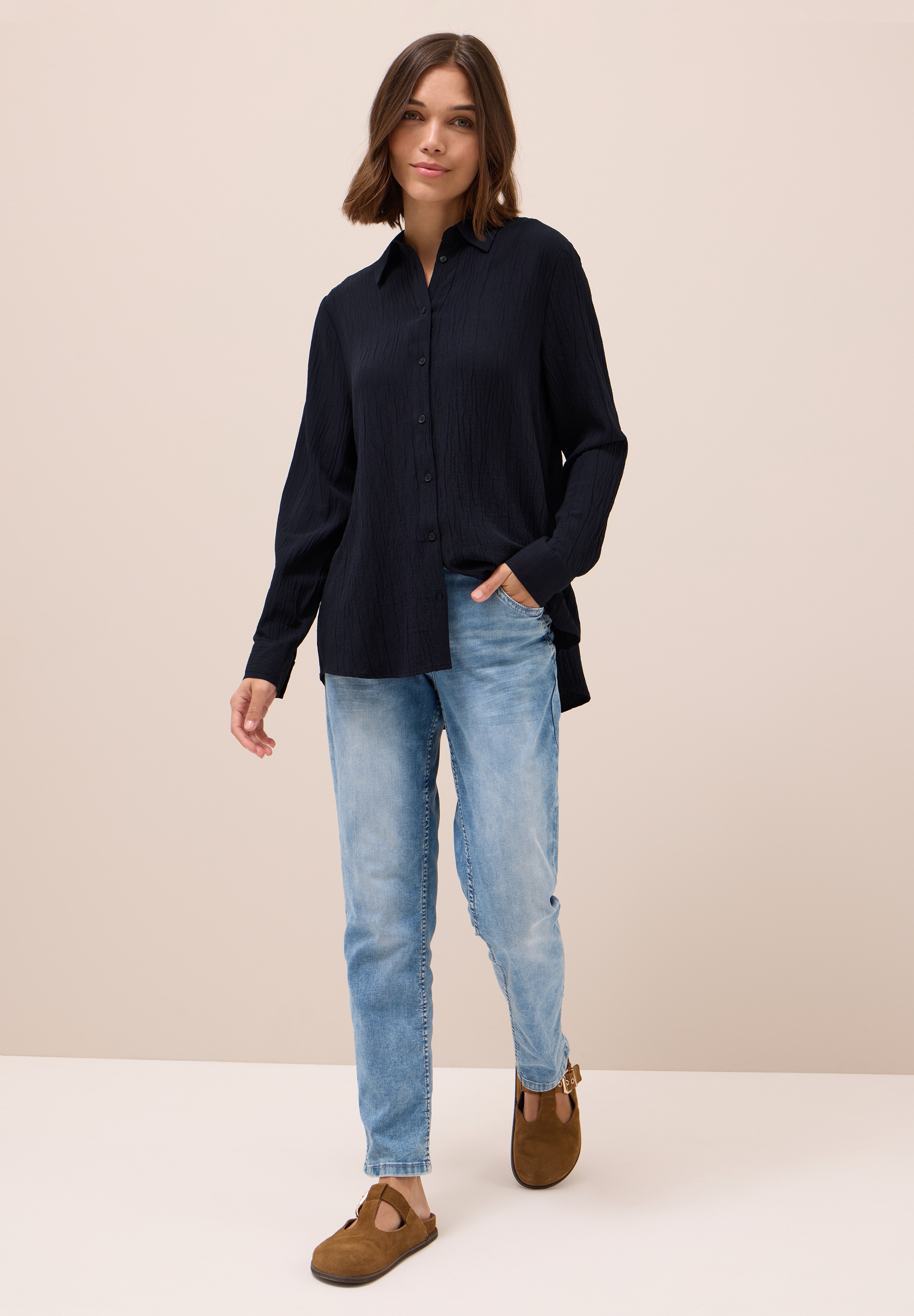 Thumbnail - Cecil Hemdbluse aus stretchigem Viskosematerial