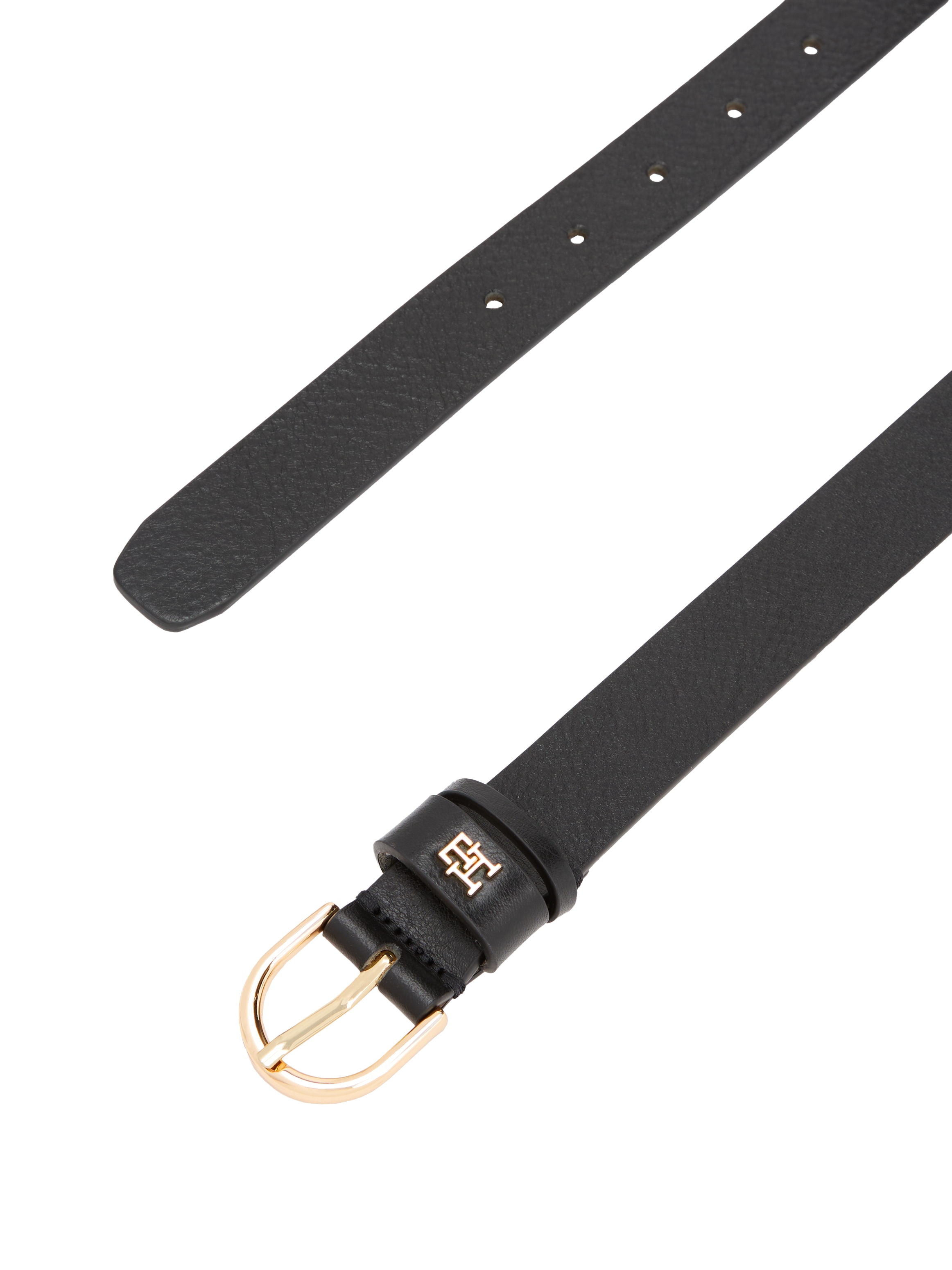 Tommy Hilfiger Ledergürtel »ESSENTIAL EFFORTLESS 2.5 GOLD«, Logoemblem, weiche Haptik, ovale Einfachdornschließe