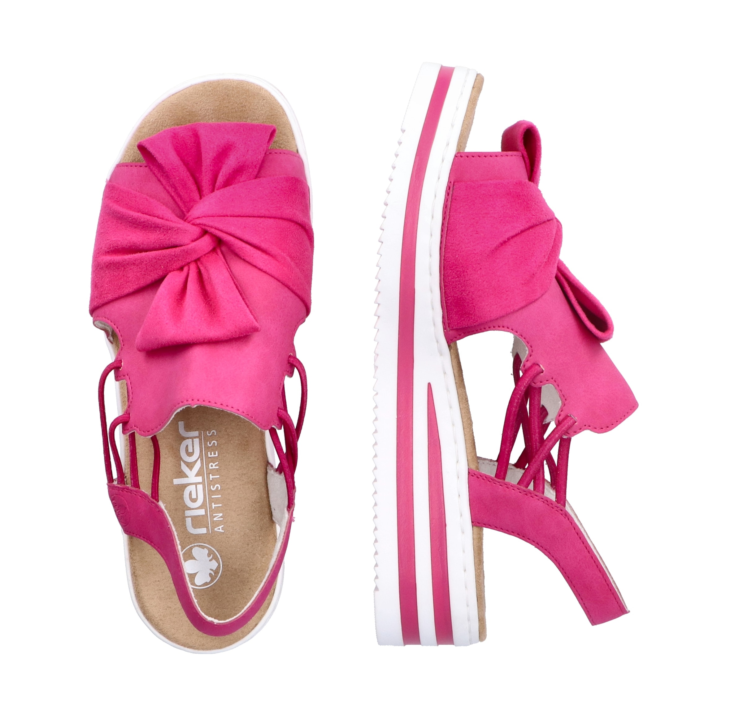 Rieker Keilsandalette, Sandale, Sommerschuh, Strandschuh mit Gummizüge für guten Sitz