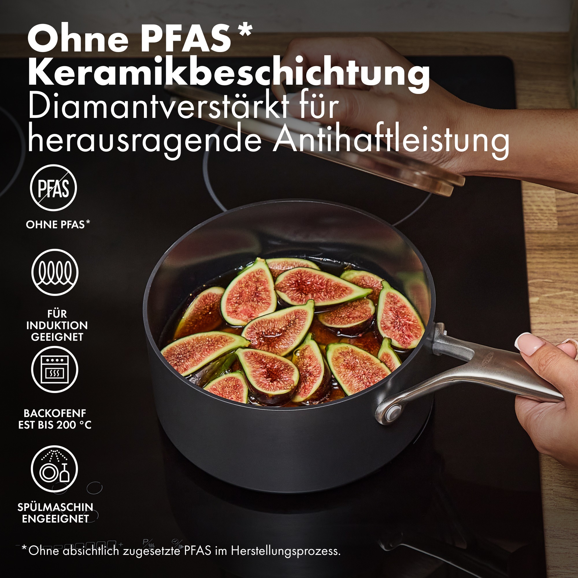 OXO Good Grips Topf-Set »Ceramic Professional Antihaft-Stieltopf-Set – 16 & 18 cm« 4 tlg. Edelstahl | Keramik