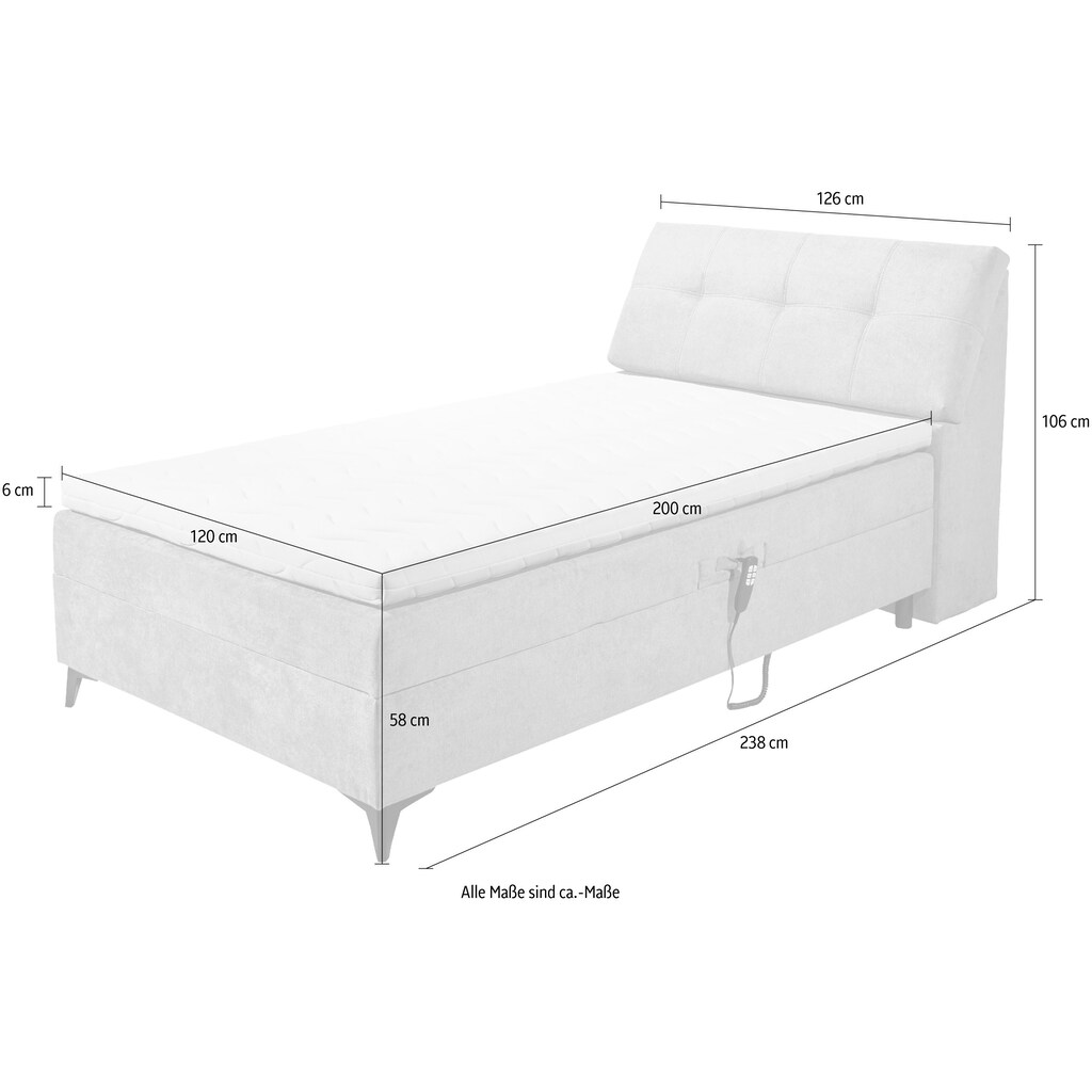 ED EXCITING DESIGN Boxbett »Rosario«, inkl. Motorfunktion, Stauraum im Kopfteil