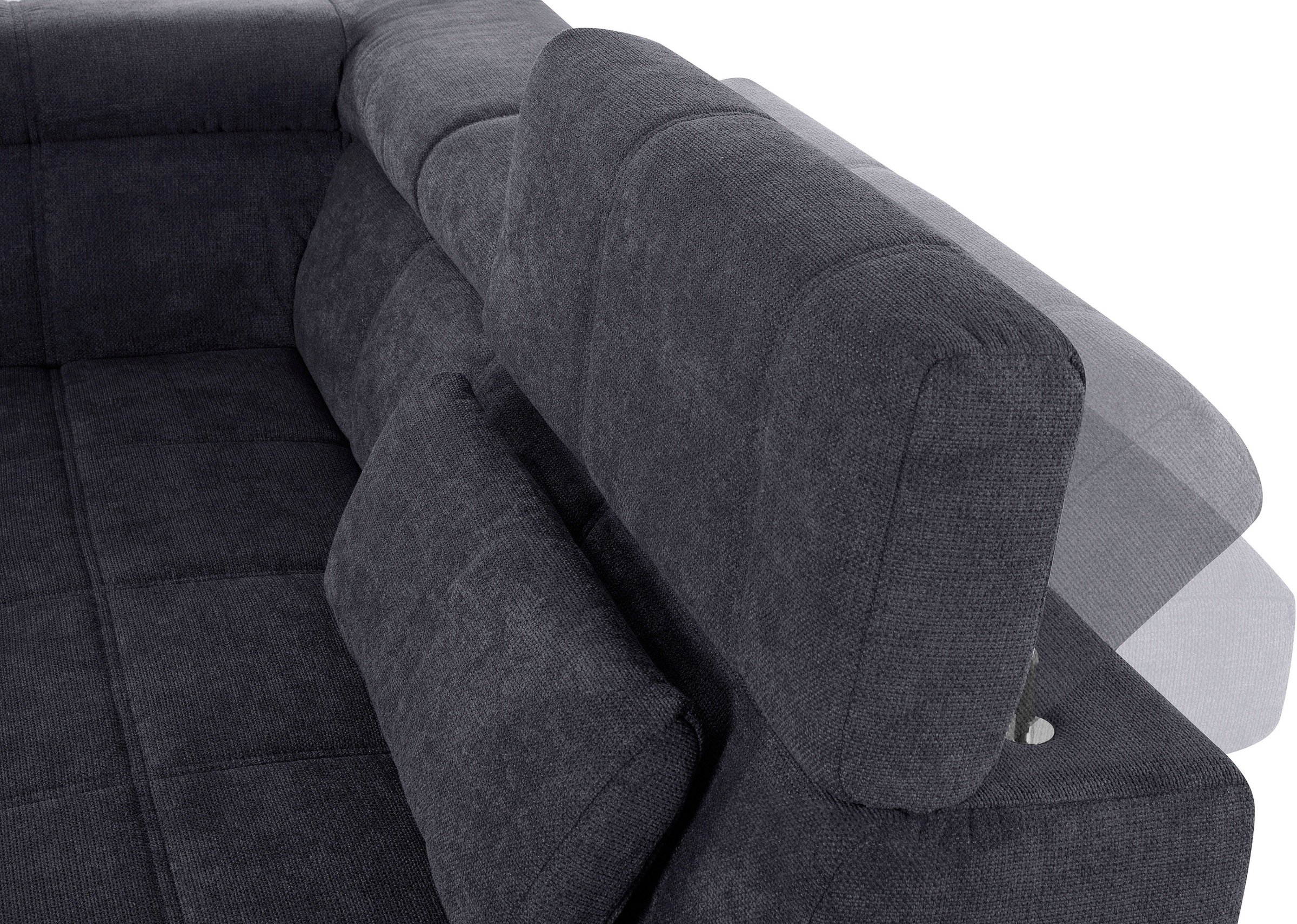 DOMO collection Ecksofa »Brandon L-Form, auch in Leder«, inklusive Kopfteilverstellung, wahlweise mit Sitztiefenverstellung