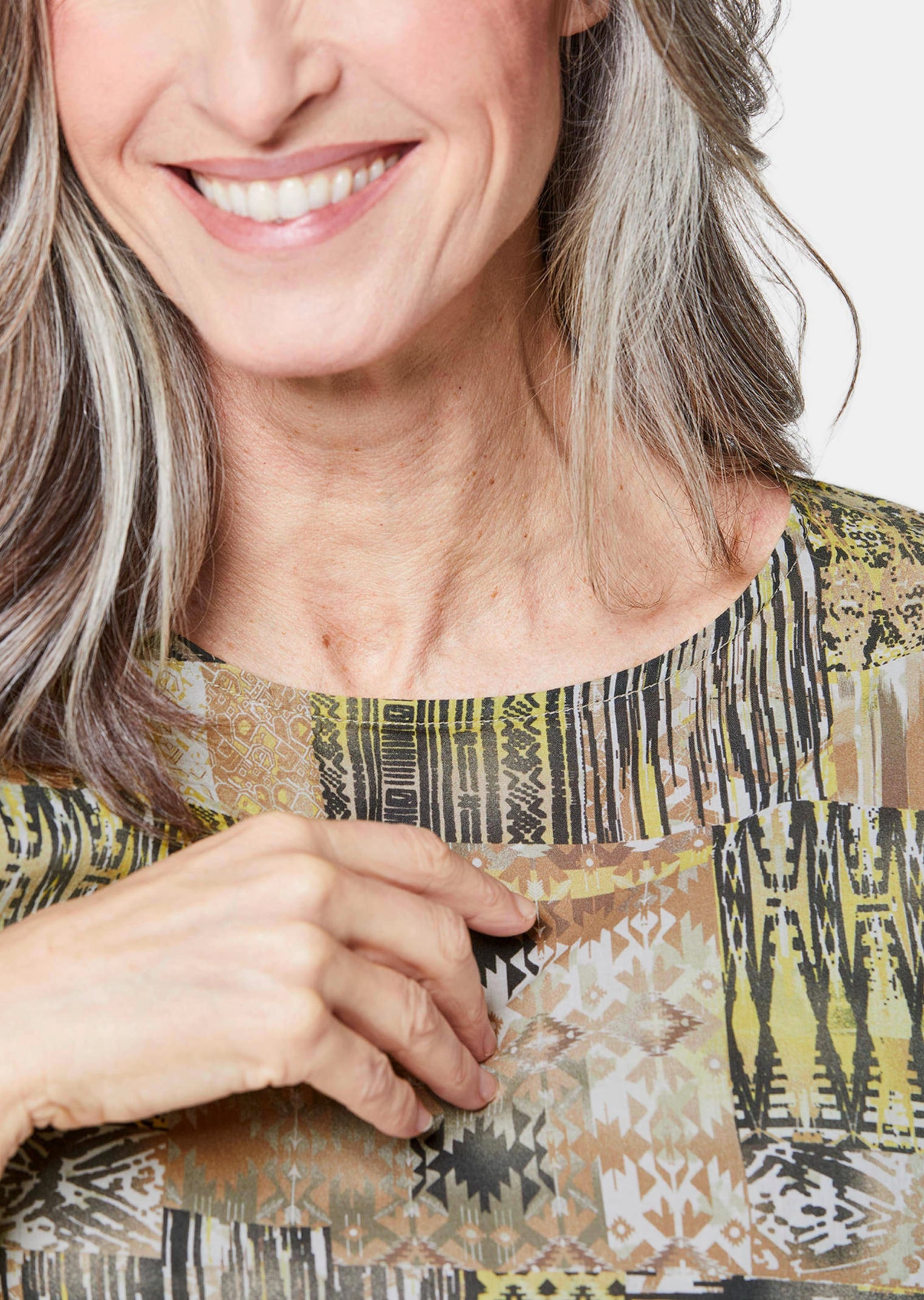 GOLDNER Druckbluse »Bluse Ultraleichte Druckbluse aus reiner Baumwolle«