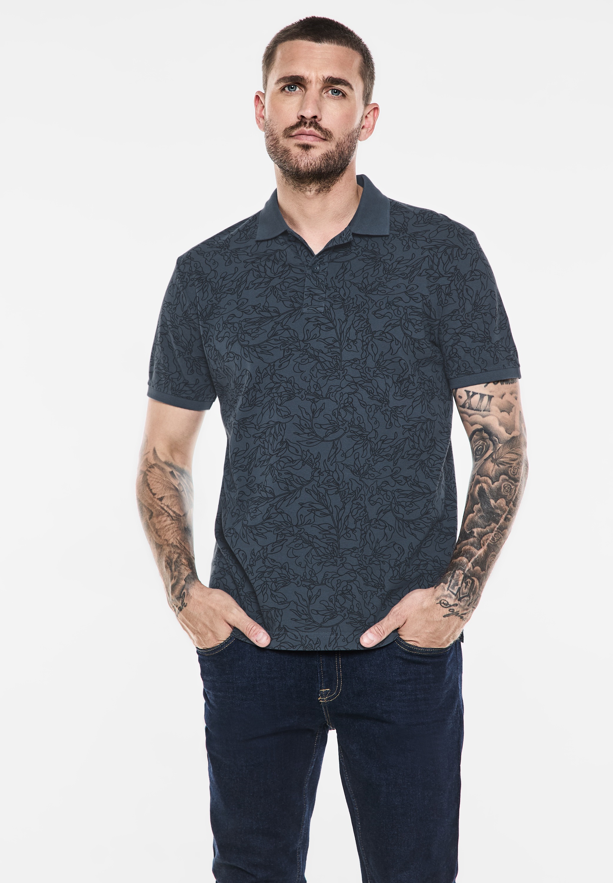 STREET ONE MEN Poloshirt, aus reiner Baumwolle