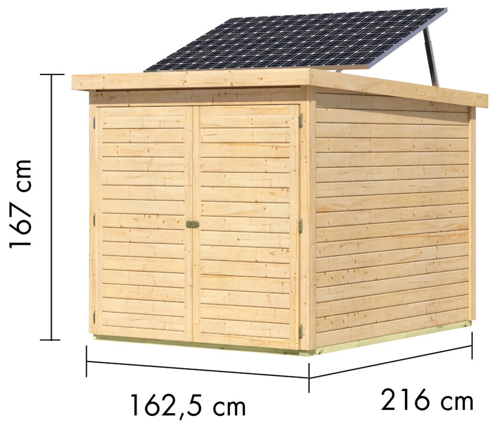 Karibu Fahrradbox »Fahrradgarage 3 Solar« in verschiedenen Farben, mit Solarkit, BxTxH: 162,5x216x167 cm