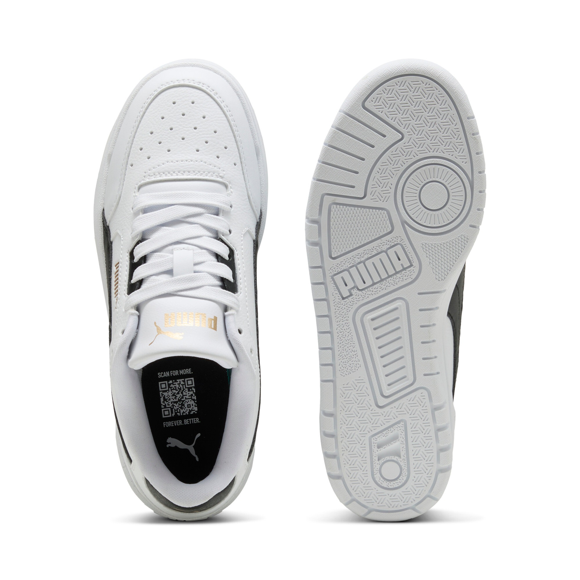 Puma Shuffle Downtown Lo Jr Sneaker White/Black/Gold 38 3