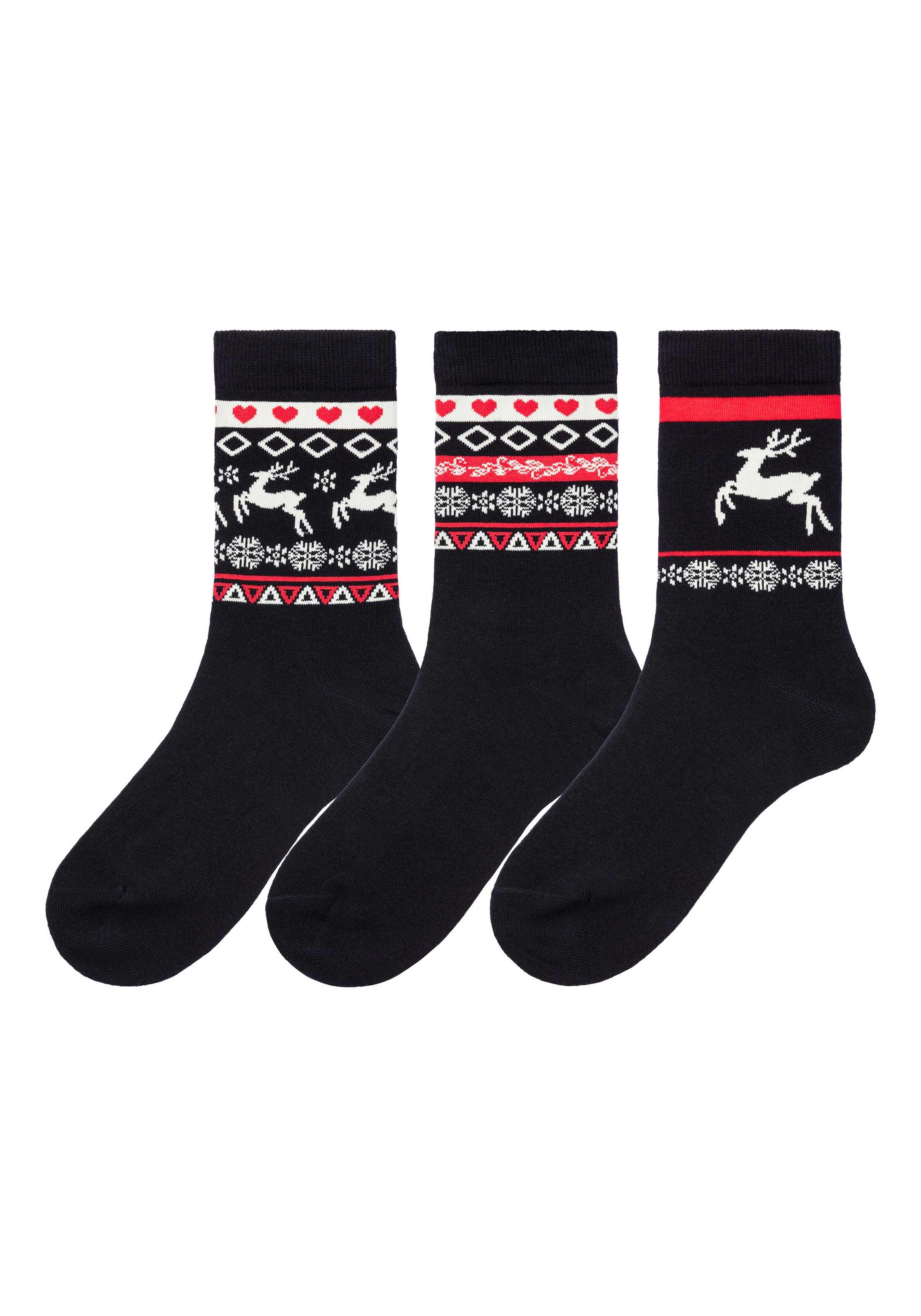 H.I.S Basicsocken Packung, 3 Stk. tlg. mit Wintermotiven günstig online kaufen