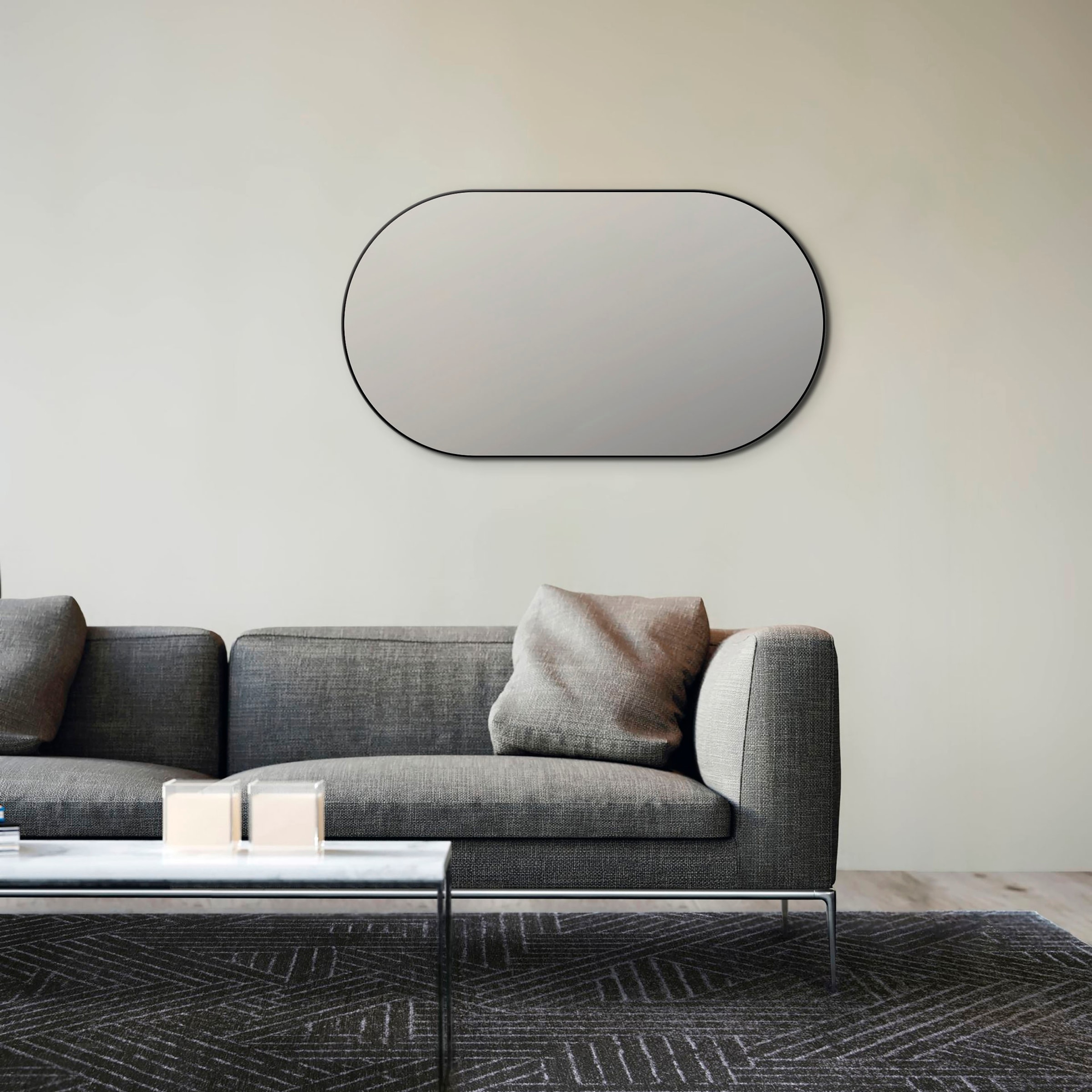 Talos Badspiegel »Picasso schwarz 50x90 cm«, hochwertiger Aluminiumrahmen