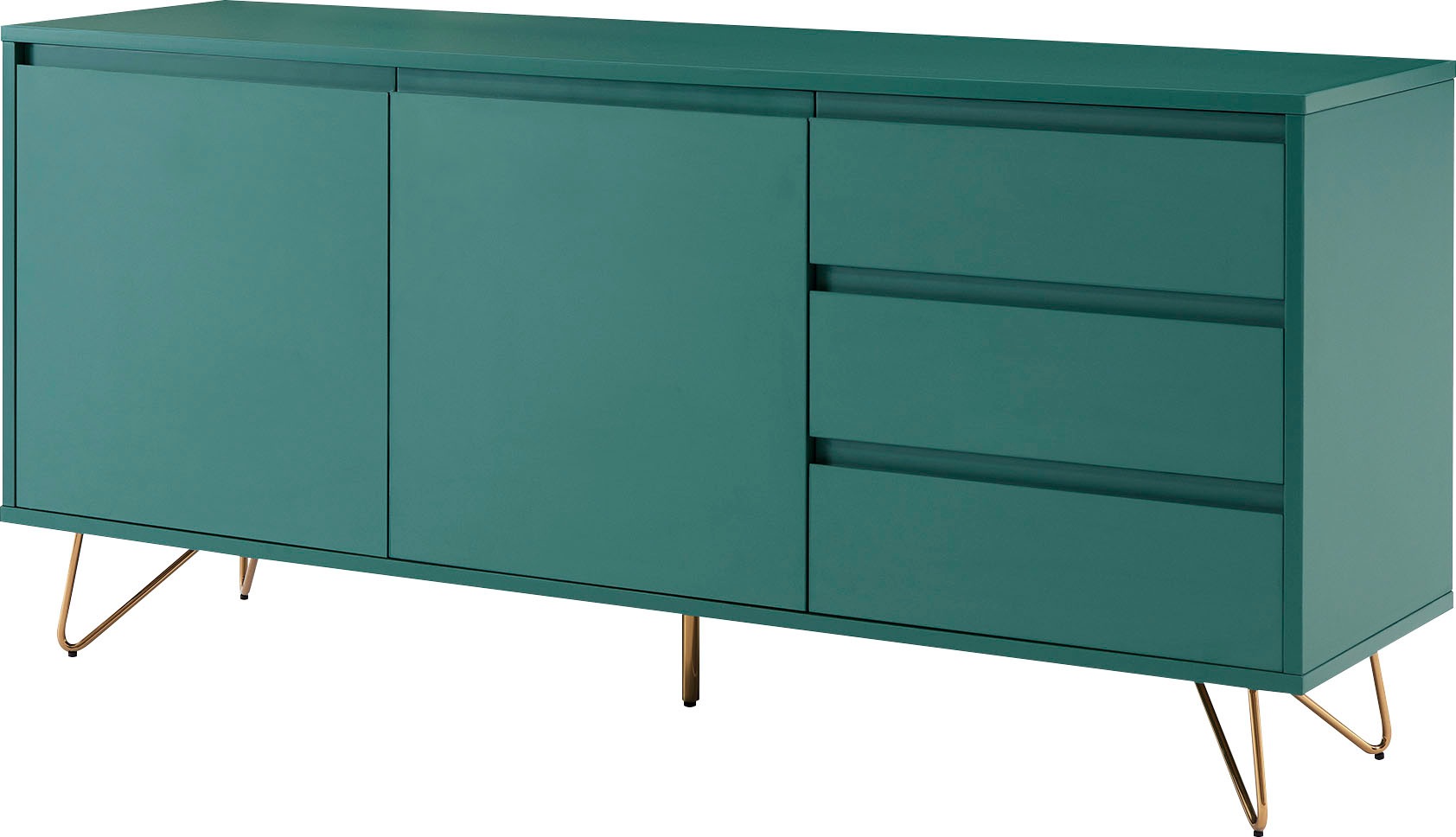 SalesFever Sideboard, Kommode mit Haarnadelbeine aus Metall mit Messinglegi günstig online kaufen