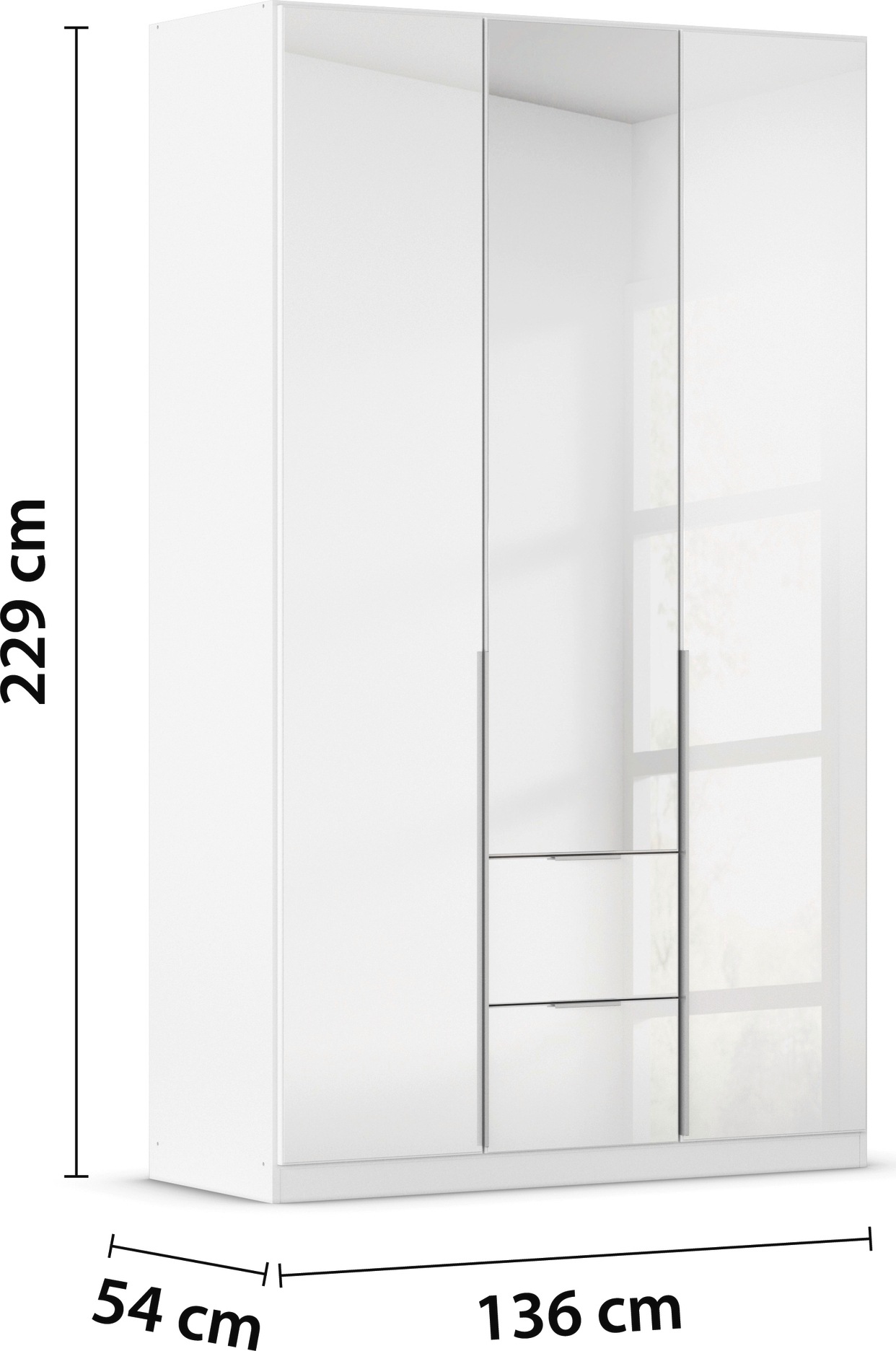 rauch Drehtürenschrank »Kleiderschrank Kleiderschränke Schrank Garderobe AGORDO mit Glasfront«, mit Außenschubkästen, in 6 Breiten und 2 Höhen MADE IN GERMANY