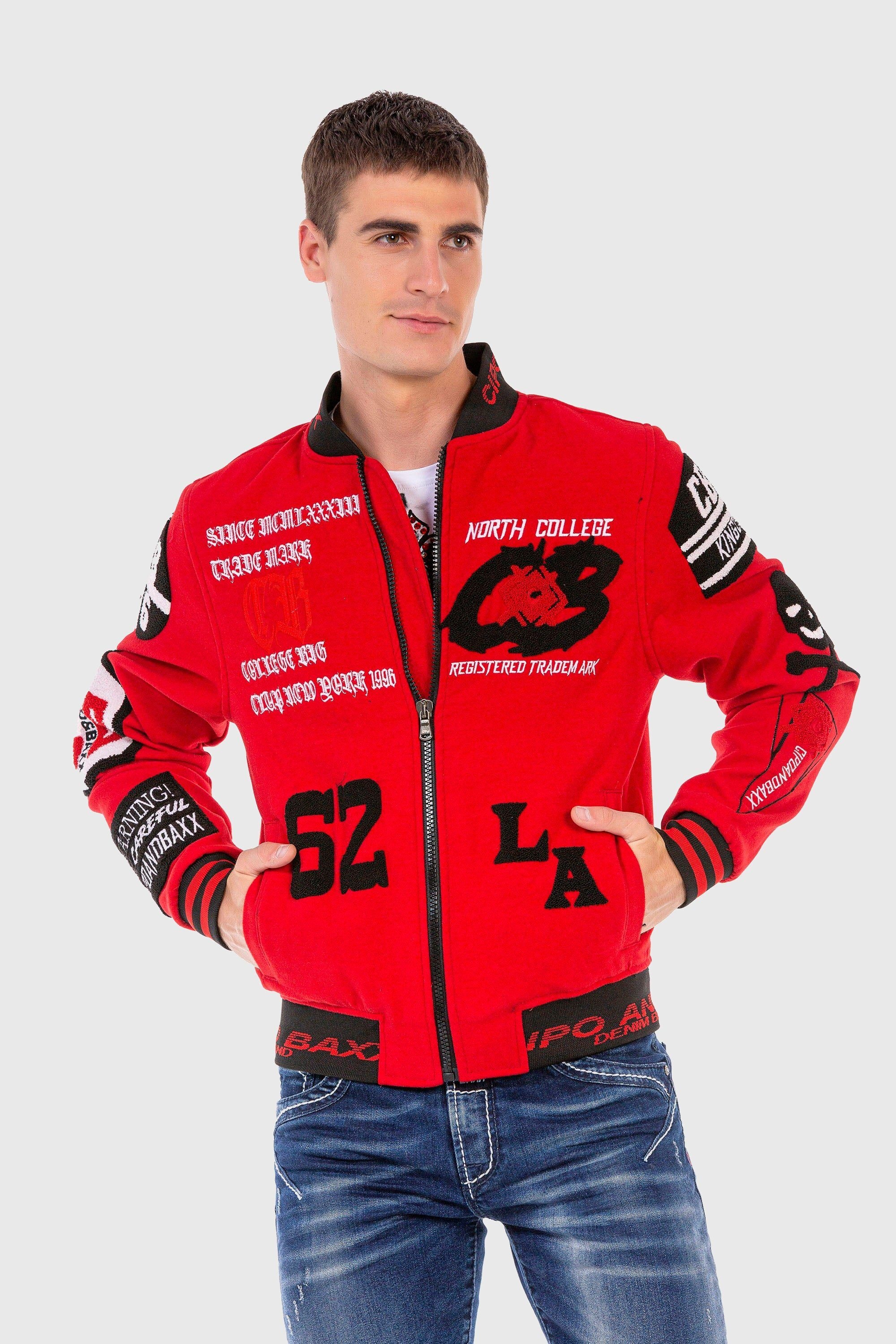 Cipo & Baxx Outdoorjacke »Jacke«, ohne Kapuze, mit coolen Stickereien