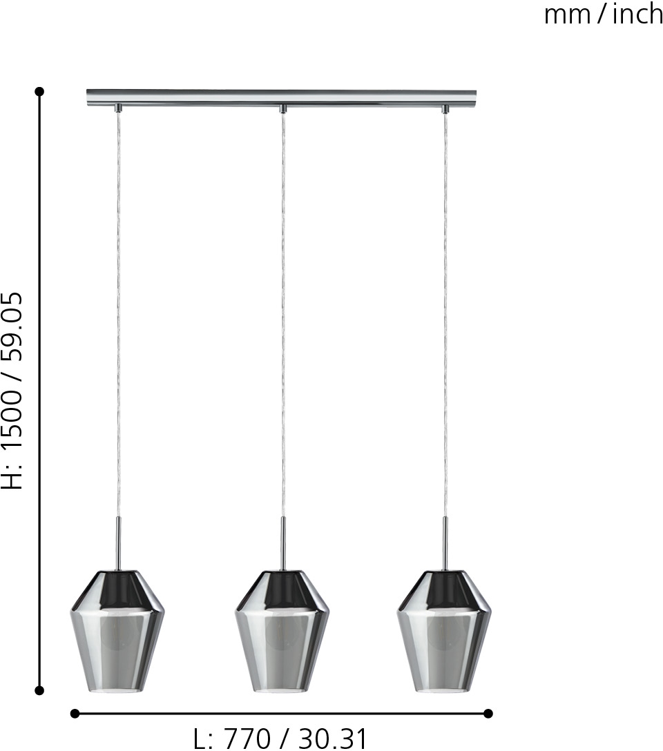 EGLO Pendelleuchte »MURMILLO« E27 Hängeleuchte, Hängelampe