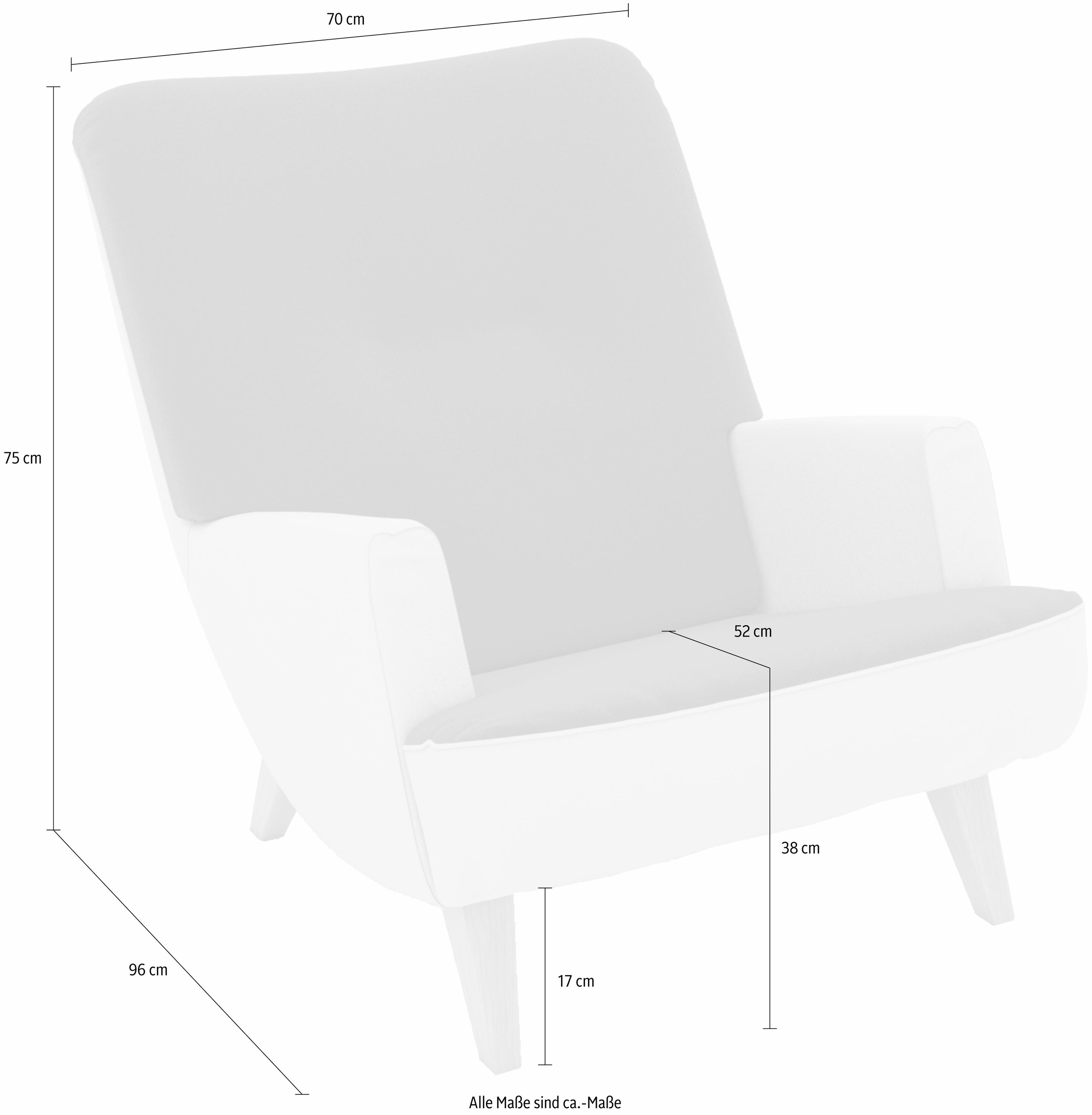 Max Winzer® Loungesessel »build-a-chair Borano außergewöhnlicher Sessel, tolle Farbkombinationen«, modern im Retrolook, zum Selbstgestalten