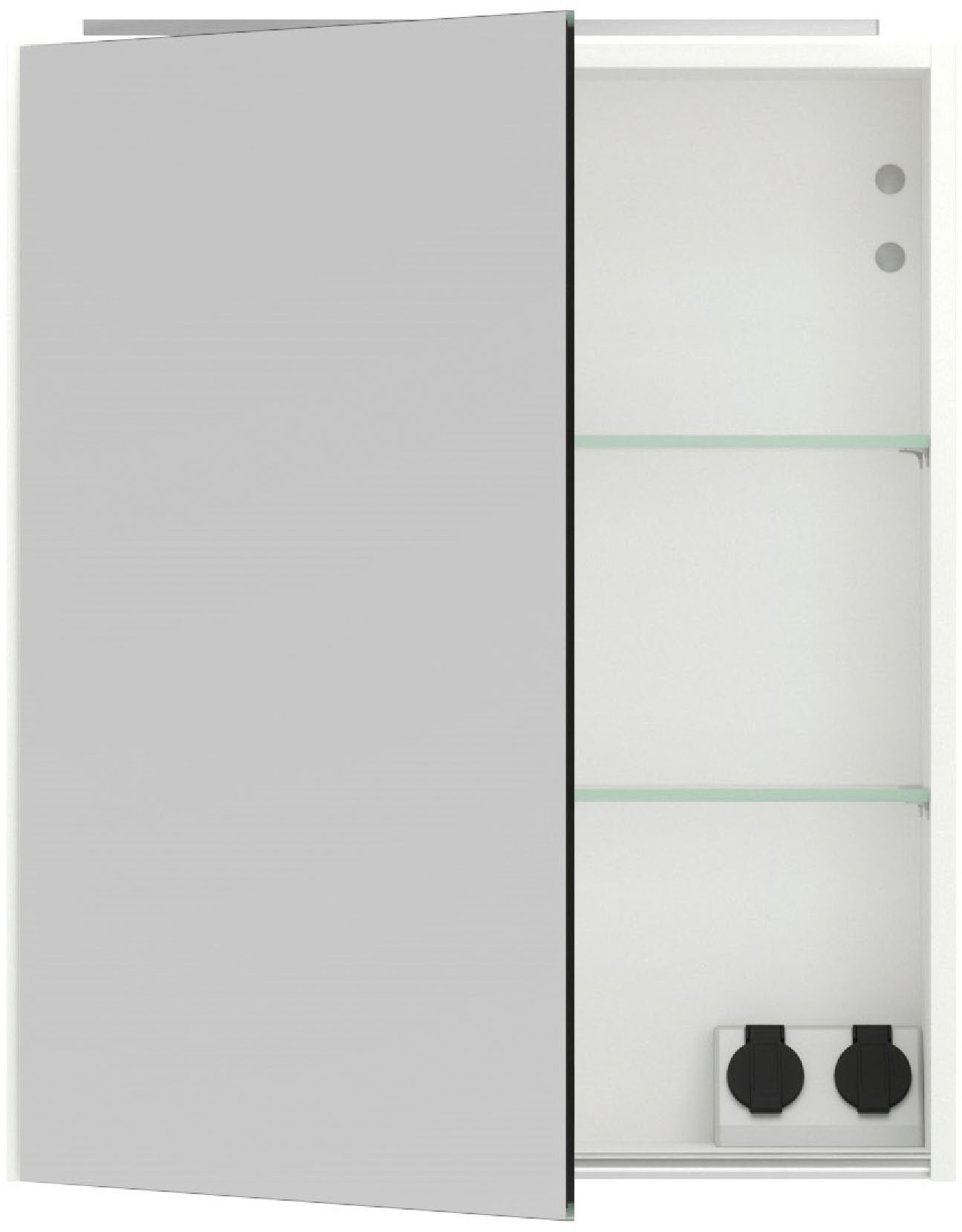nobilia® Spiegelschrank »Prina«, (inkl. Beleuchtung mit Dimmerfunktion), in Breiten 60, 80, 100 und 120 cm, innenliegende Steckdose