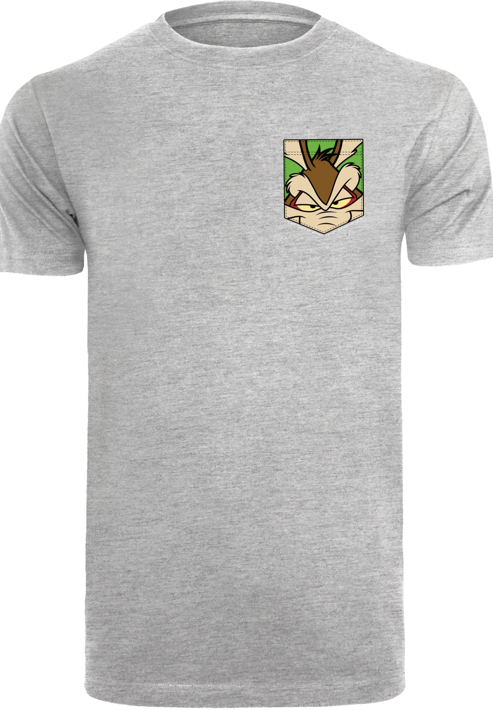 F4NT4STIC T-Shirt »Looney Tunes Face Faux Pocket«, Print