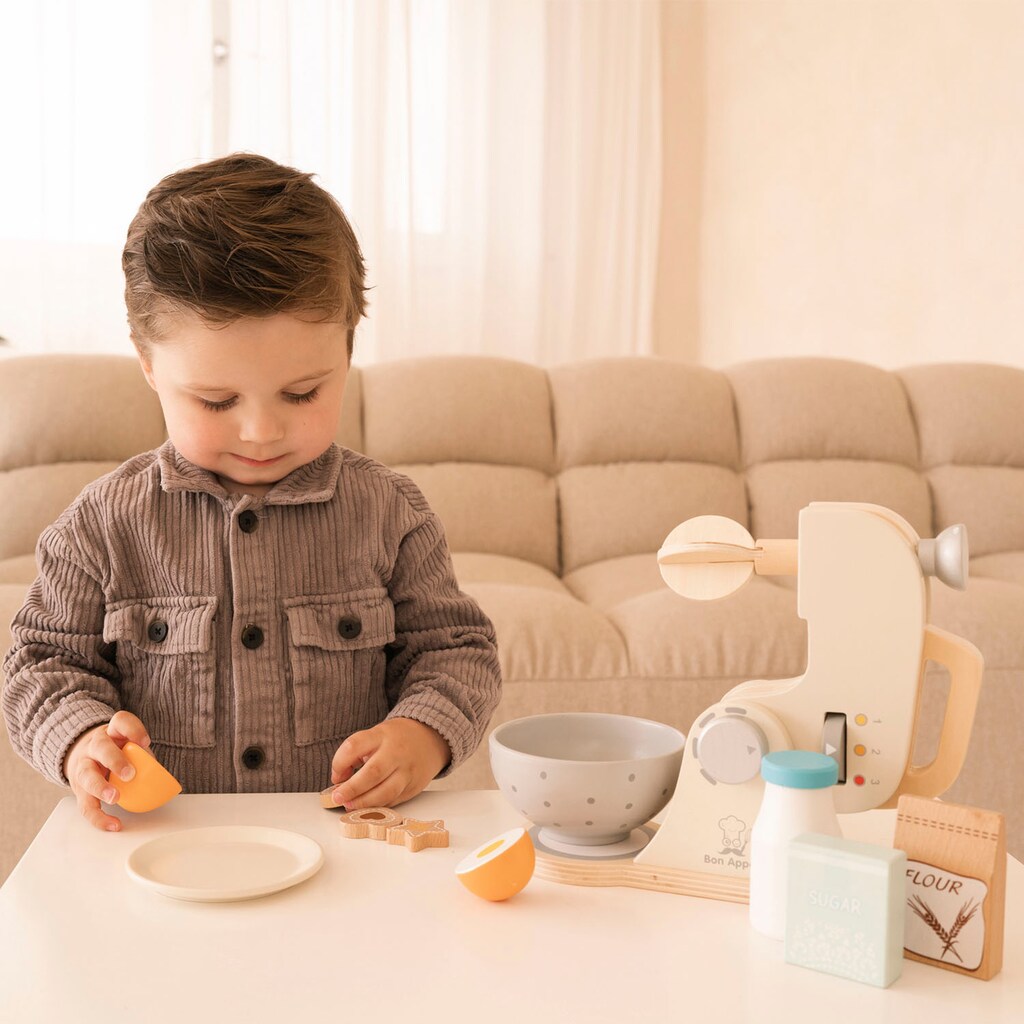 New Classic Toys® Kinder-Rührgerät »Holzspielzeug, Bon Appetit - Mixer mit Zubehör, Creme«