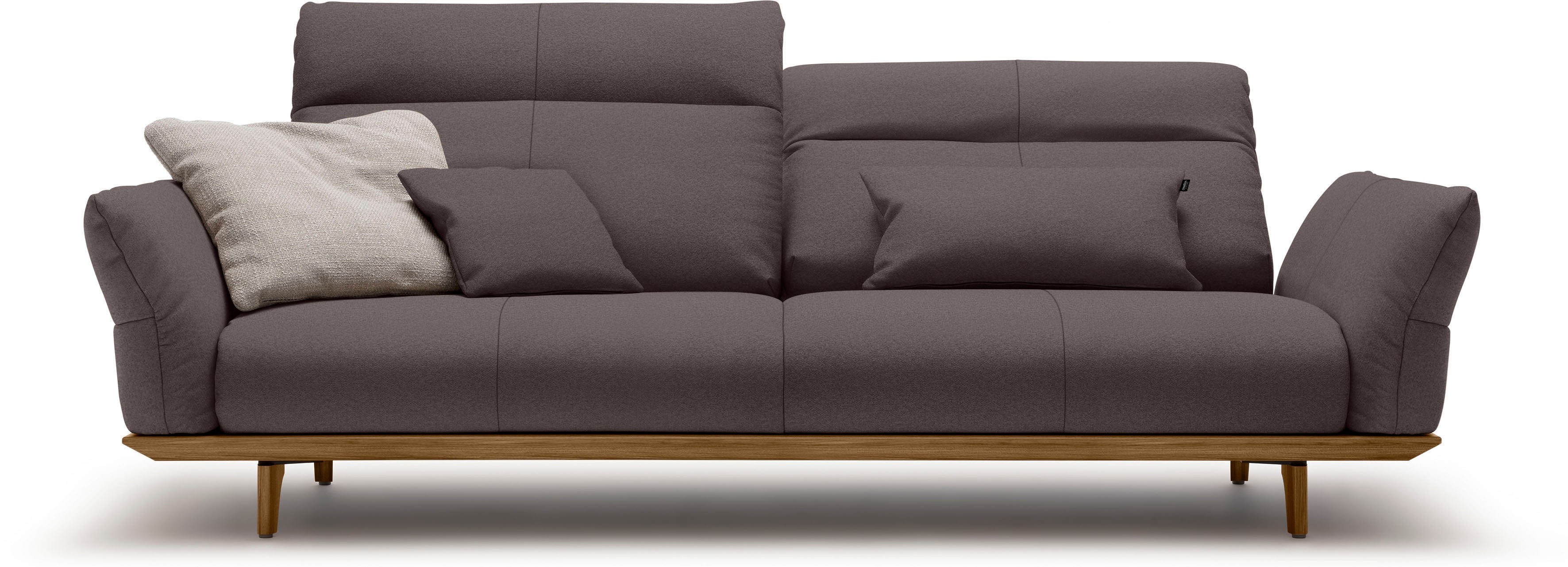 Creation BY ROLF BENZ 3,5-Sitzer "CR.460 Designsofa, erstklassiger Sitzkomfort, verstellb. Rückenlehne" Sockel und Füße in Nussbaum, Breite 228 cm