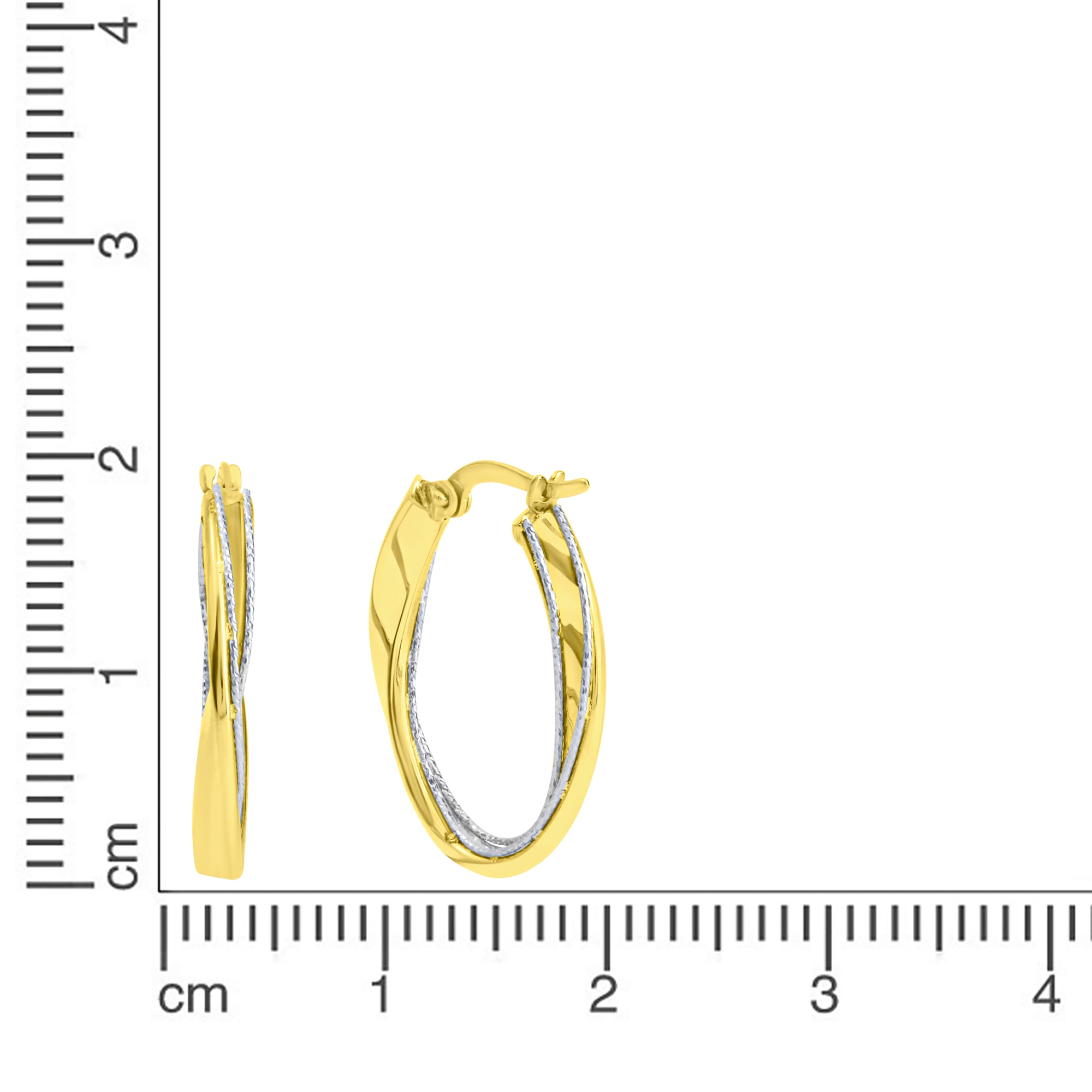 Fascination by Ellen K. Paar Creolen »375/- Gelbgold bicolor oval 19 mm«