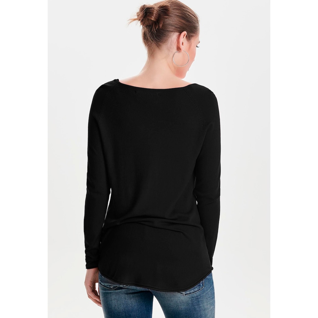 ONLY Longpullover »ONLMILA«, mit weitem Rundhalsausschnitt