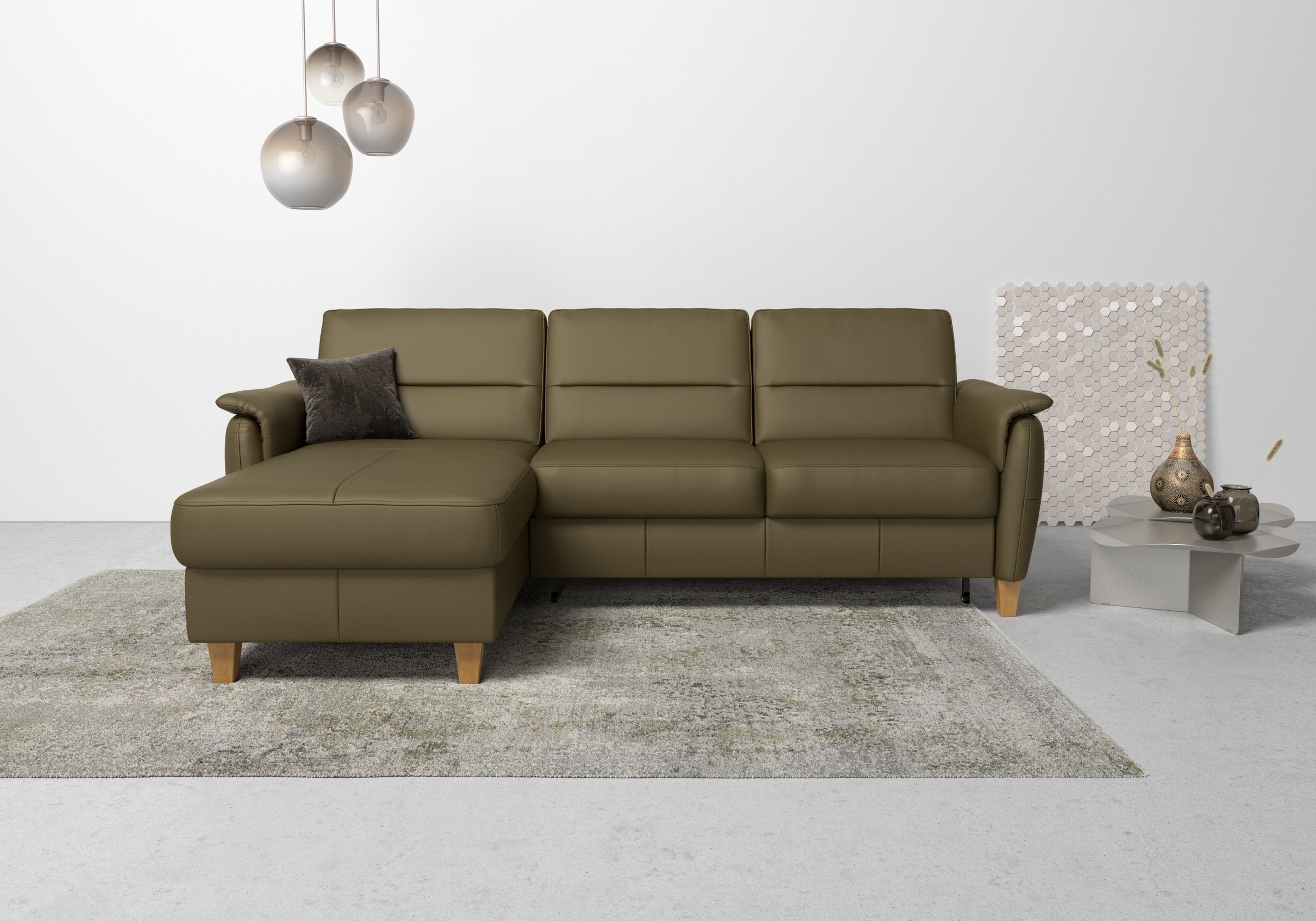 Home affaire Ecksofa "Palmera L-Form, B: 244 cm" optional Bettfunktion & Be günstig online kaufen