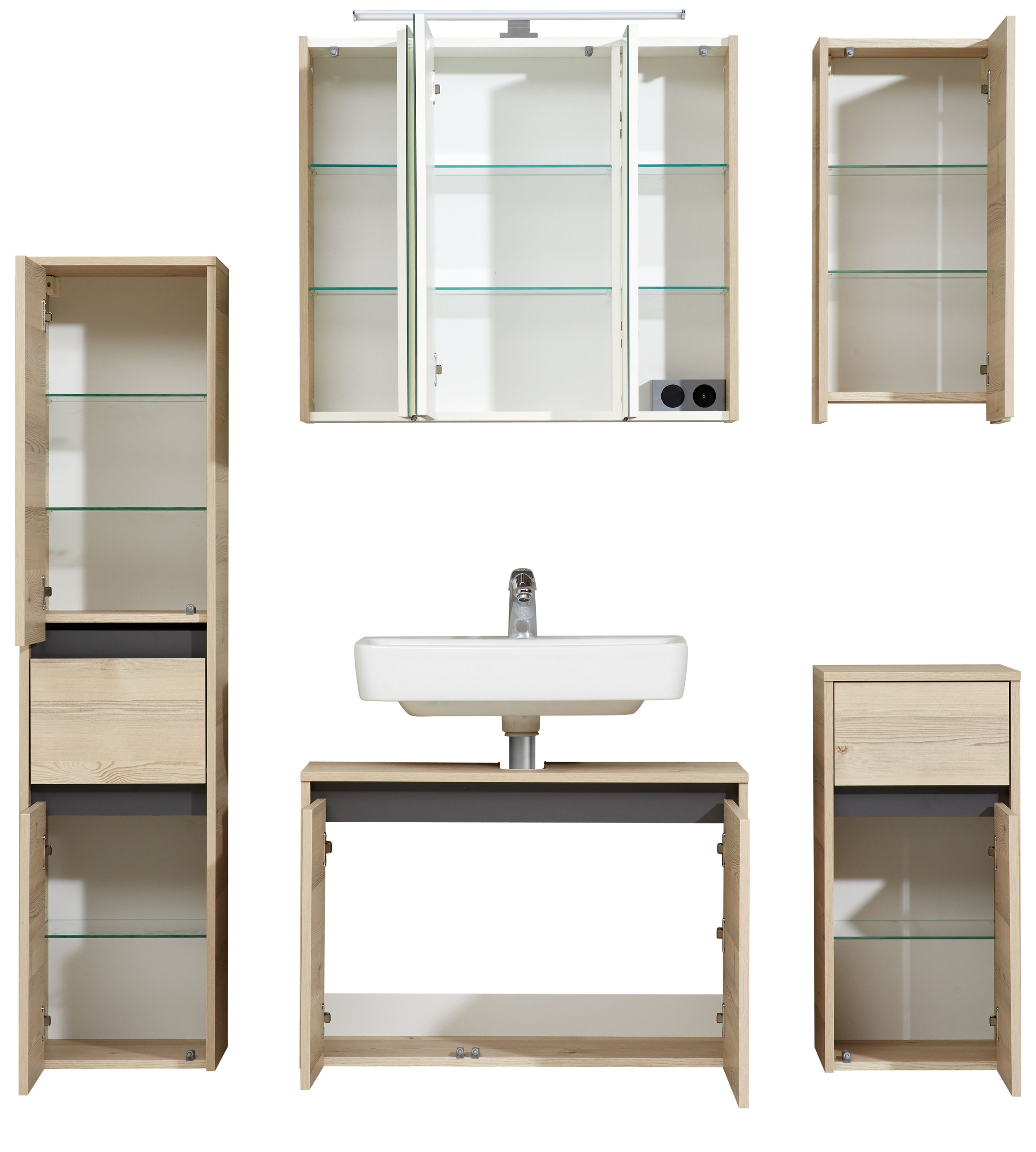 Saphir Badmöbel-Set »Quickset 393«, (Komplett-Set, 5 St.)