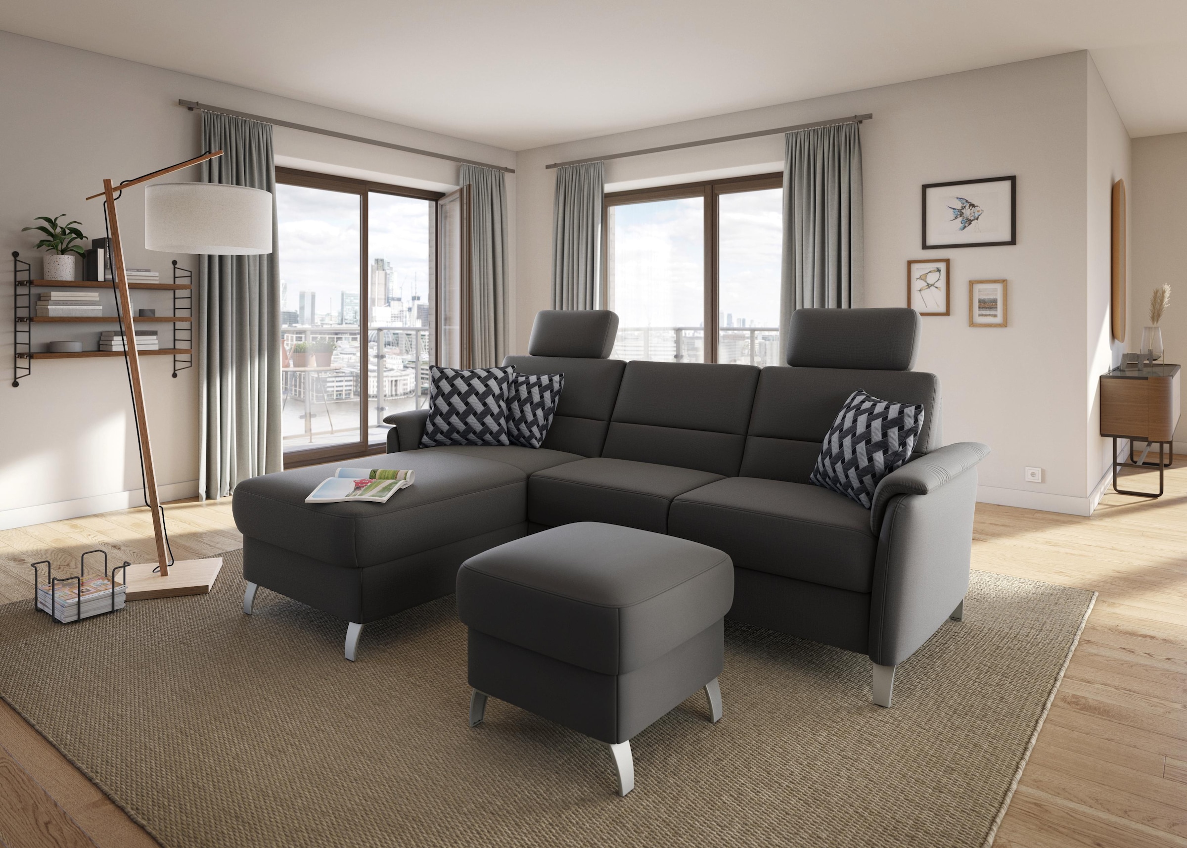 sit&more Ecksofa "Palmera L-Form, B: 244 cm" optional Bettfunktion & Bettka günstig online kaufen