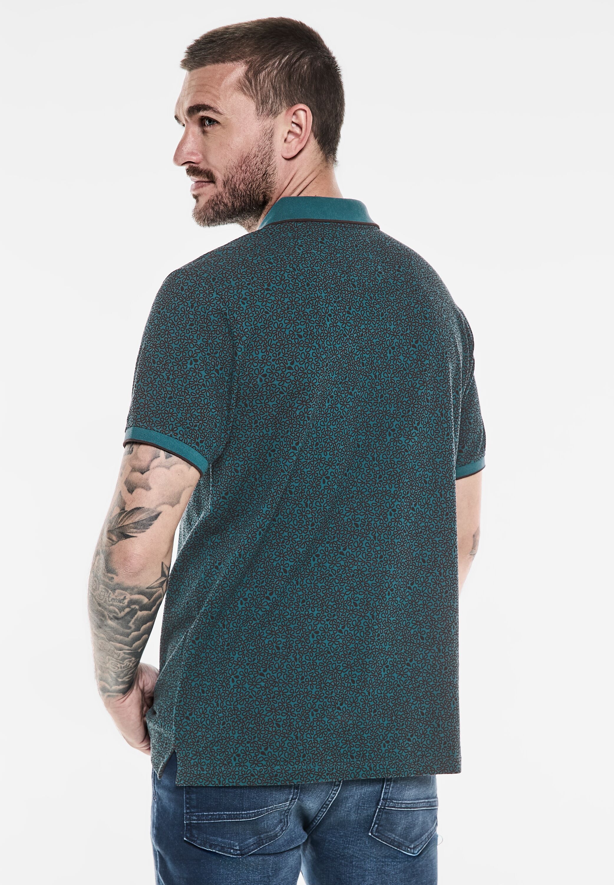 STREET ONE MEN Poloshirt in Melange Optik günstig online kaufen