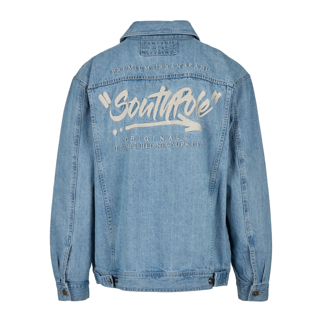 Southpole Allwetterjacke »Southpole Herren Southpole Script Denim Jacket«, (1 St.), ohne Kapuze