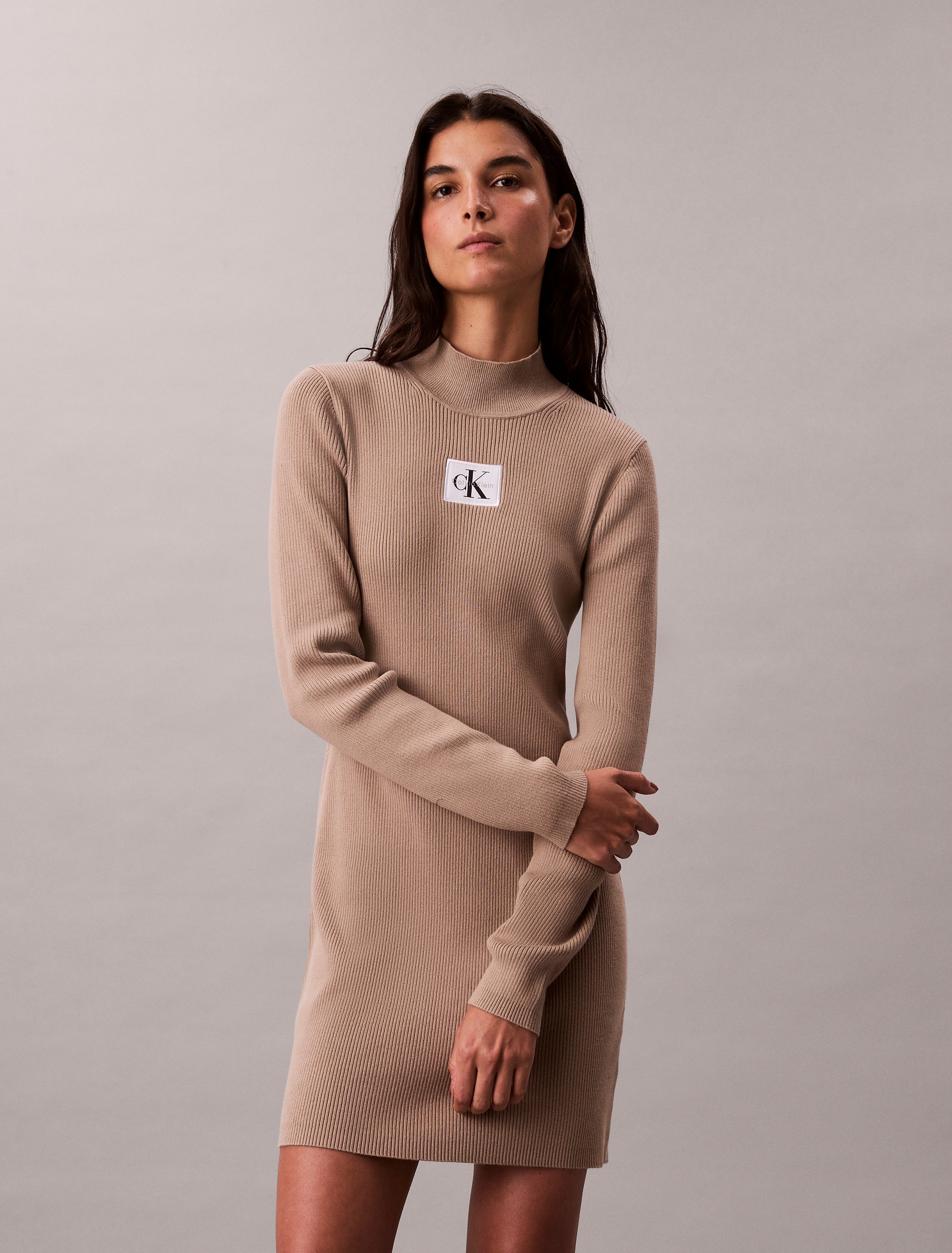 Calvin Klein Jeans Strickkleid "LS T NECK MINI DRESS", Mit Rundhalsausschni günstig online kaufen