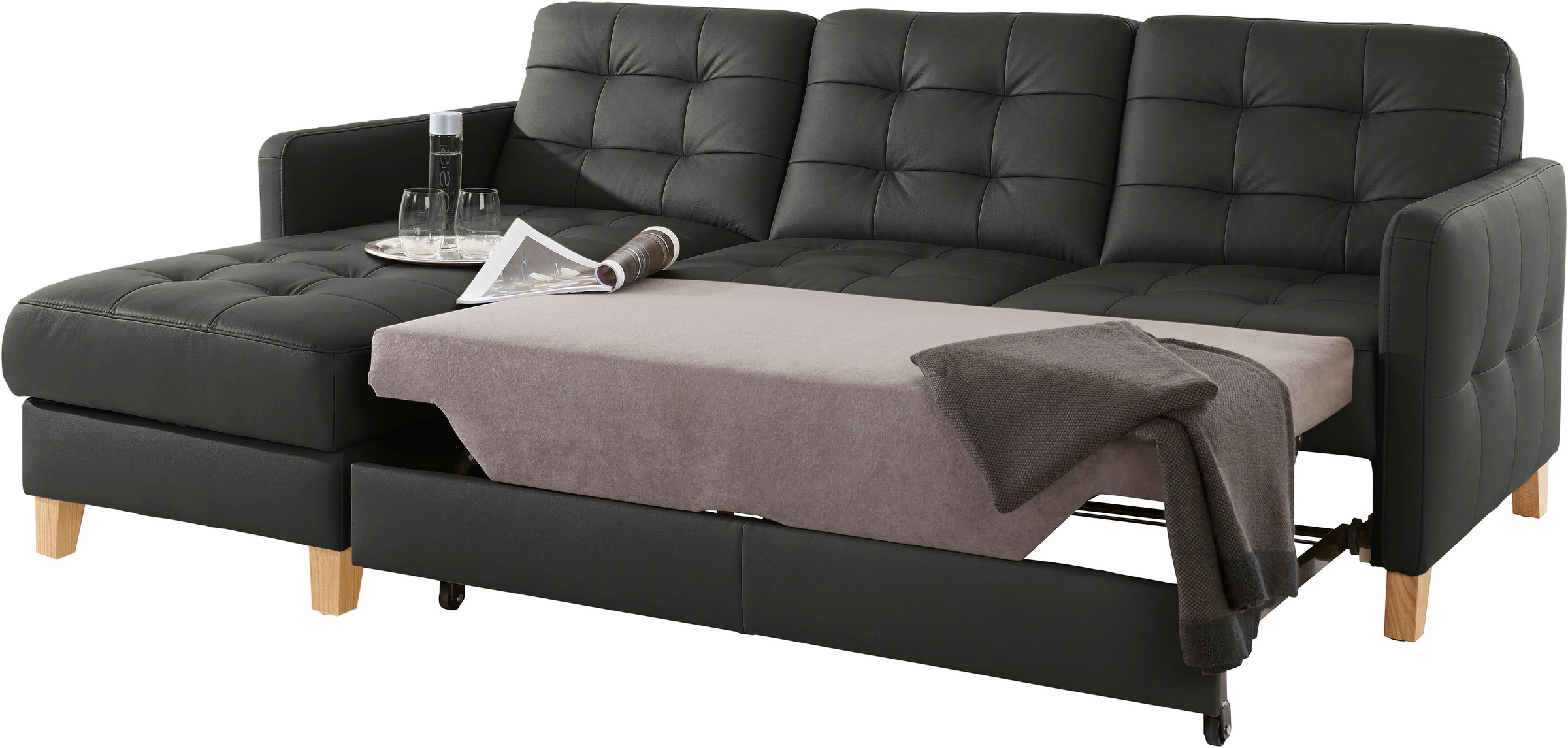 Thumbnail - exxpo - sofa fashion Ecksofa "Elio, kompakt, bequem & zeitloses Design, Breite 217cm, L-Form" wahlweise mit Bettfunktion