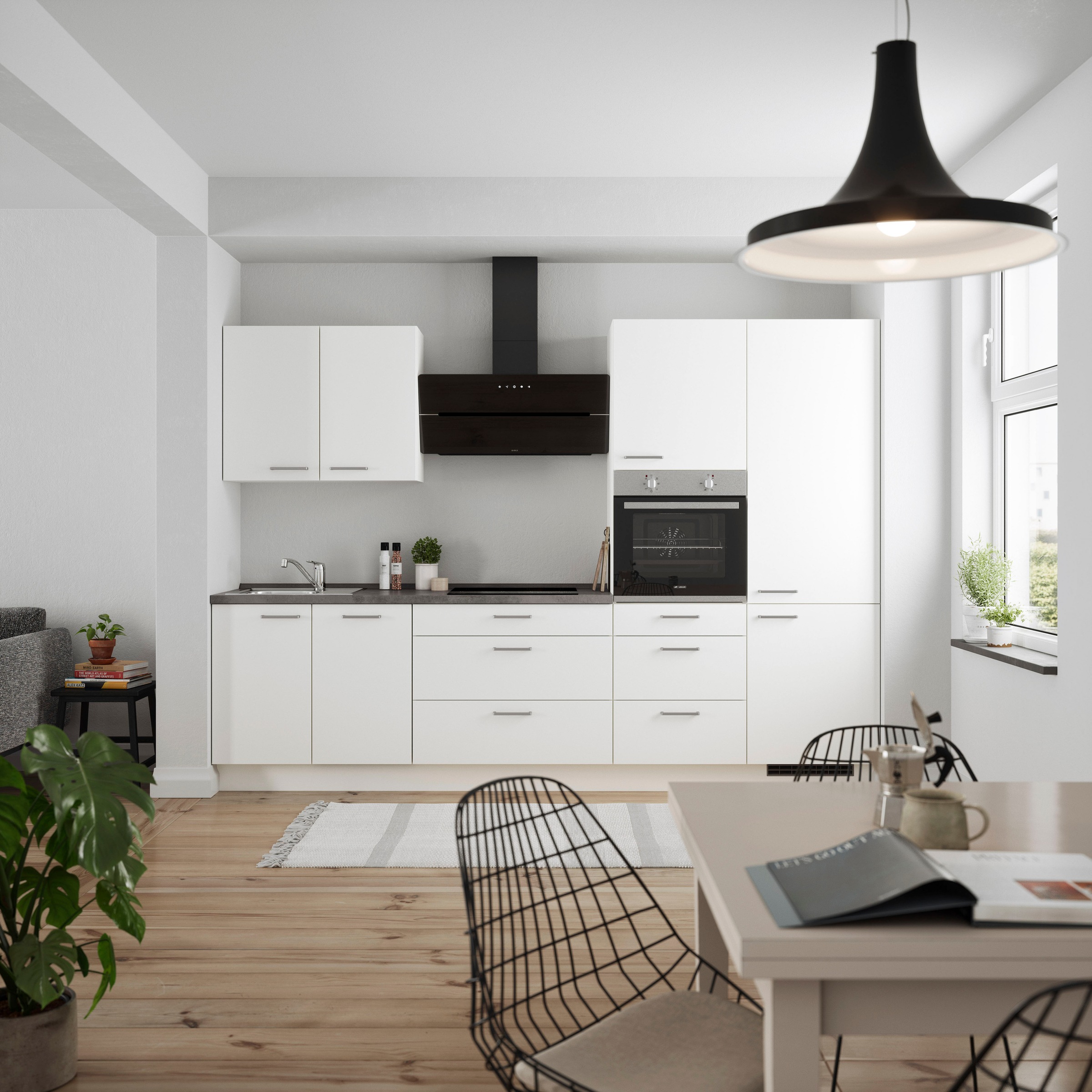 nobilia® Küchenzeile »"Touch II"«, vormontiert, Ausrichtung wählbar, Breite 300 cm, wahlw. mit E-Geräten