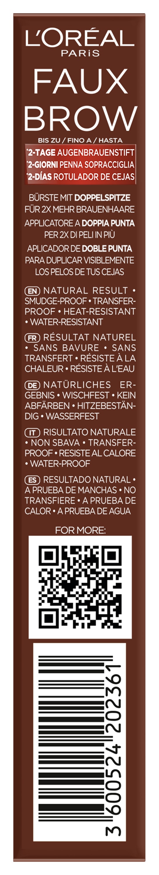 L'ORÉAL PARIS Augenbrauen-Stift »INFAILLIBLE BROWS FAUX BROW« für doppeltes Augenbrauenvolumen