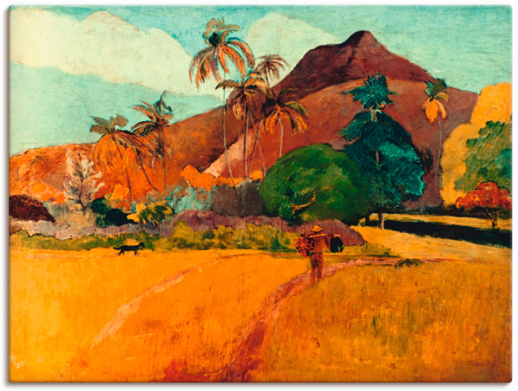 Artland Leinwandbild "Tahitische Landschaft, 1891", Berge, (1 St.), auf Keilrahmen gespannt