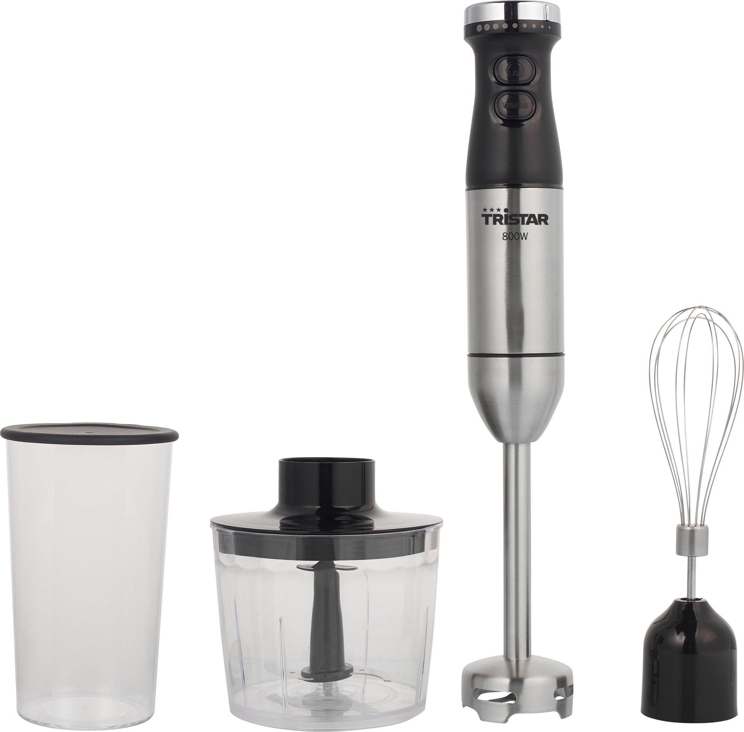 Tristar Stabmixer »MX-4839«, 800 W, 700 ml Messbecher, 4 Edelstahlklingen, Zerkleinerer, Schneebesen