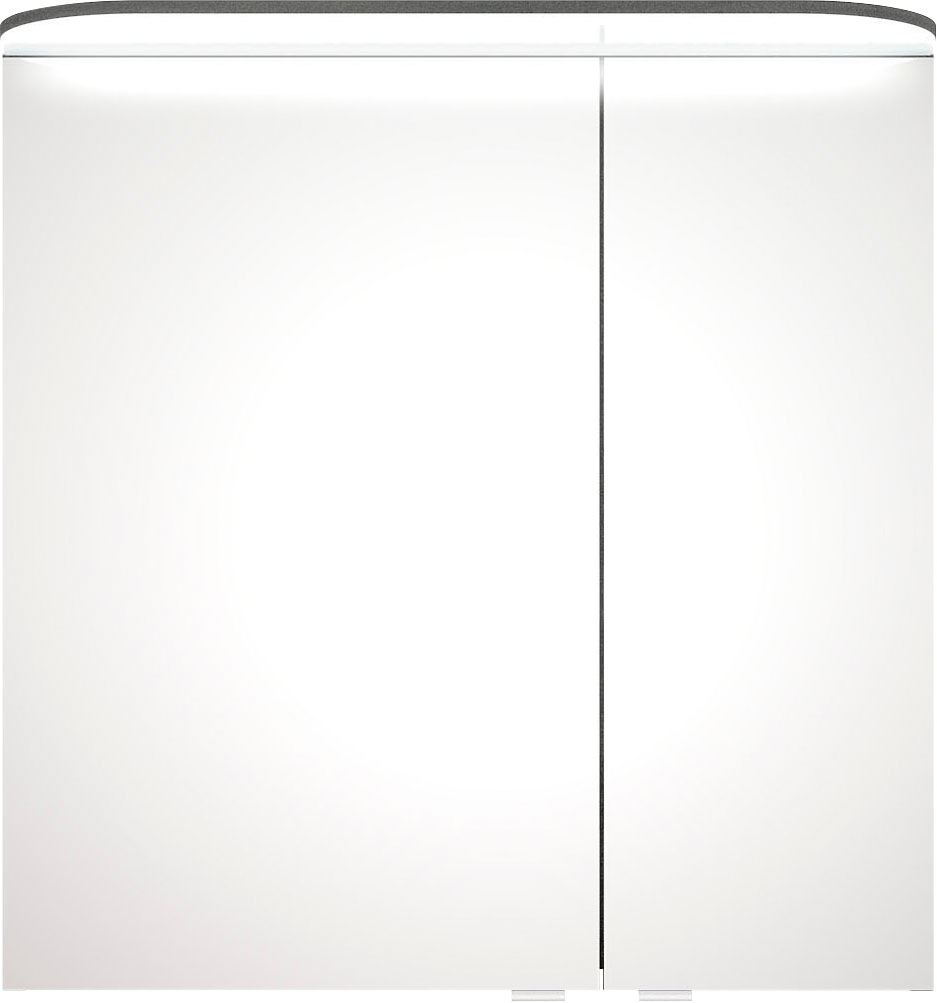 Saphir Spiegelschrank »Balto Sprint Badschrank mit LED-Lichtkranz, 70 cm breit, 2 Türen«, Schalter-/ Steckdosenkombination, inkl. Türdämpfer, 567LM, 12V LED