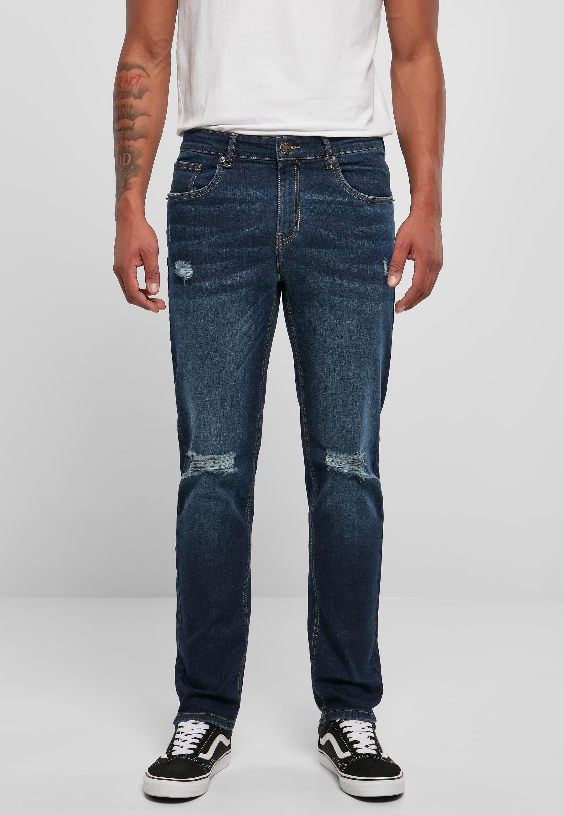 URBAN CLASSICS Bequeme Jeans »Urban Classics Herren Distressed Stretch Denim Pants«, (1 tlg.)