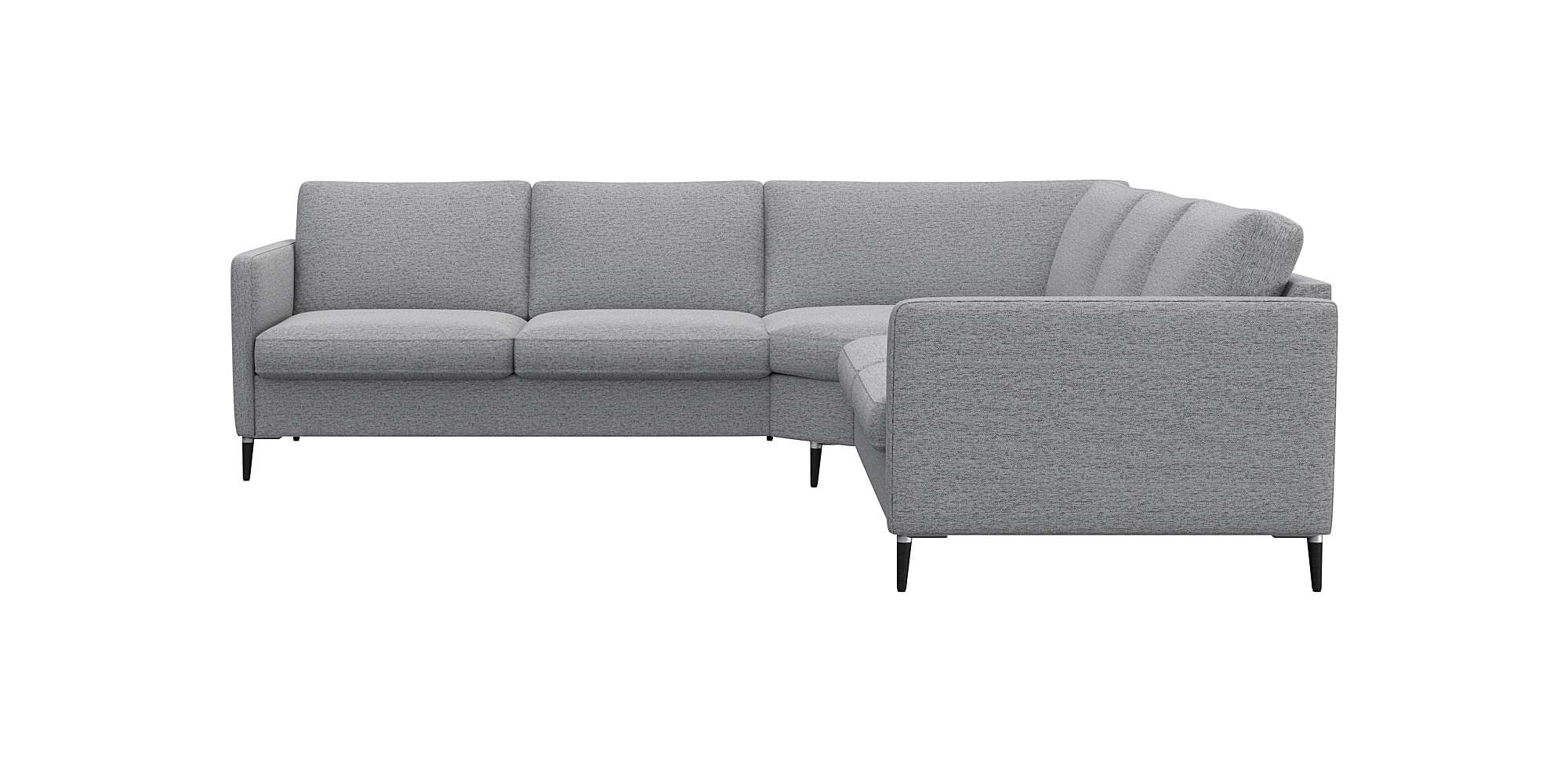 FLEXLUX Ecksofa "Fiore, gleichschenklig, super Sitzkomfort durch Kaltschaum im Sitz" breite Armlehnen, Füße Alu+schwarz
