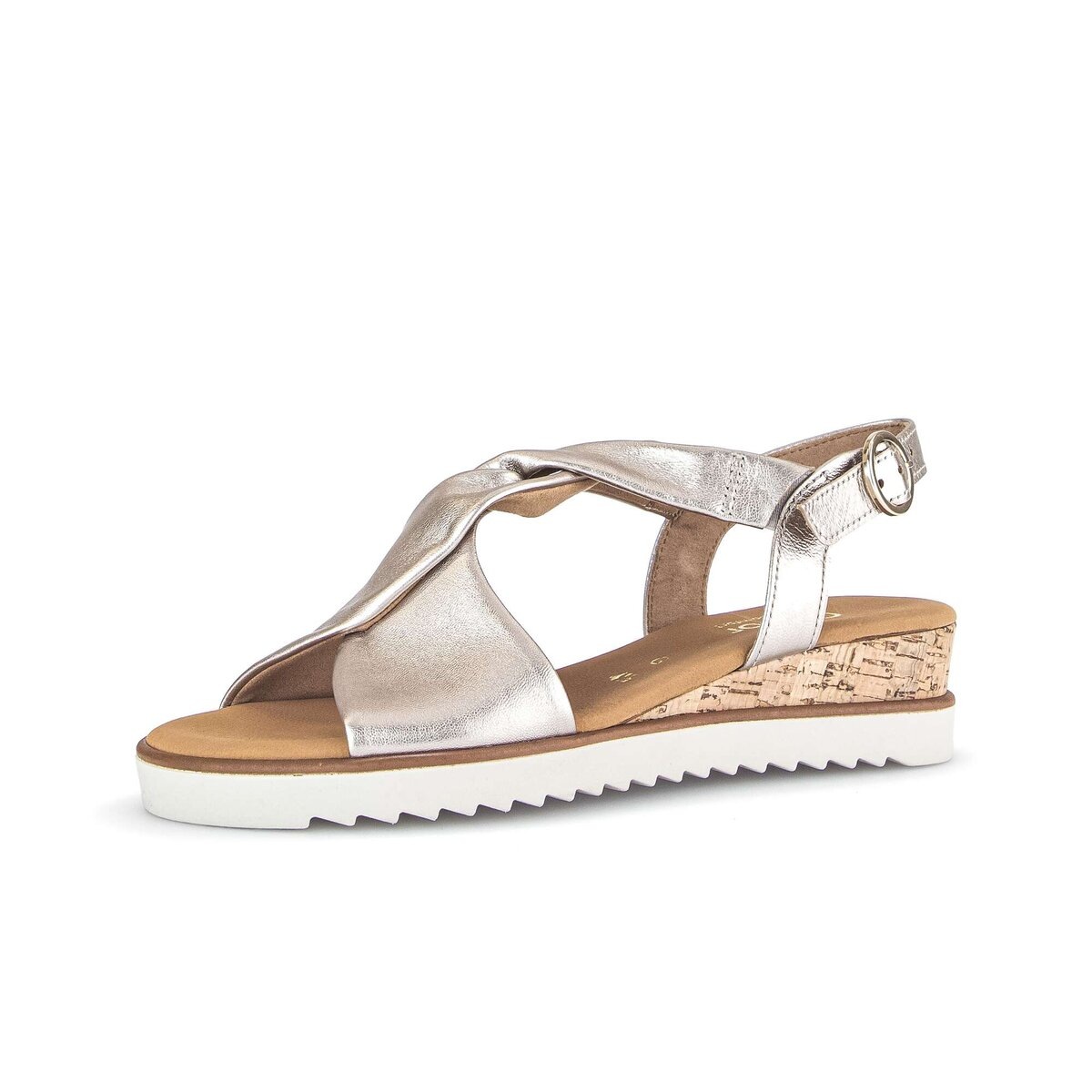 Keilsandalette GABOR "Keilsandalette", Damen, Gr. 39, gold, Schuhe 4