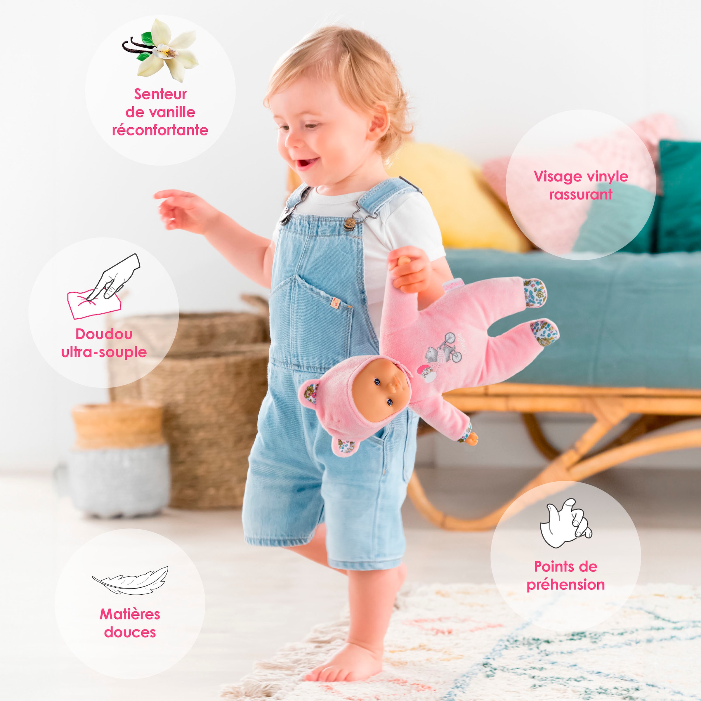 Corolle® Babypuppe »Mon Doudou, Sweetheart, rosa Bär«, mit Vanilleduft