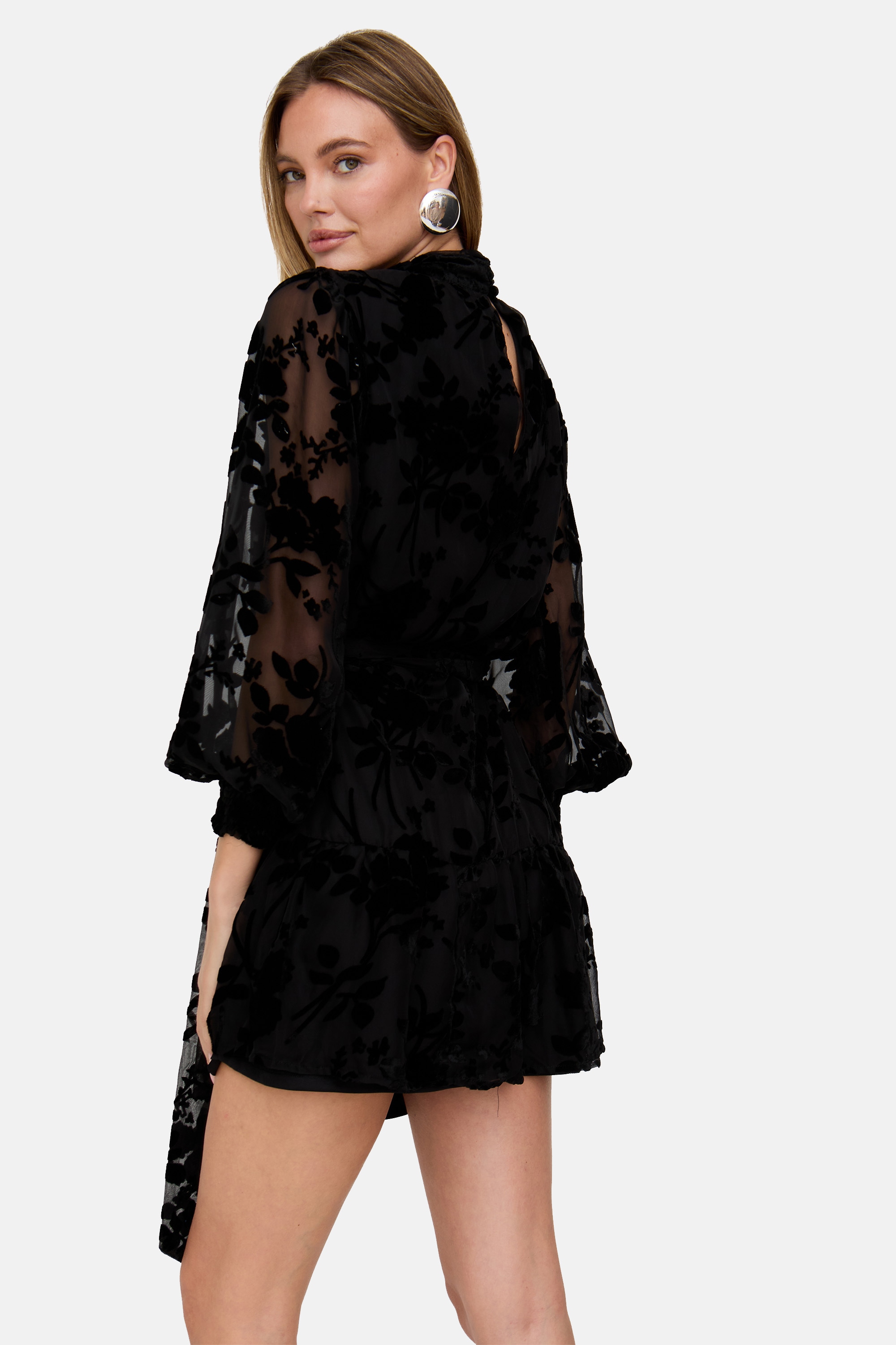 Lily and Lionel Midikleid »Brezze High Neck Velvet Burnout Mini Dress Damen«