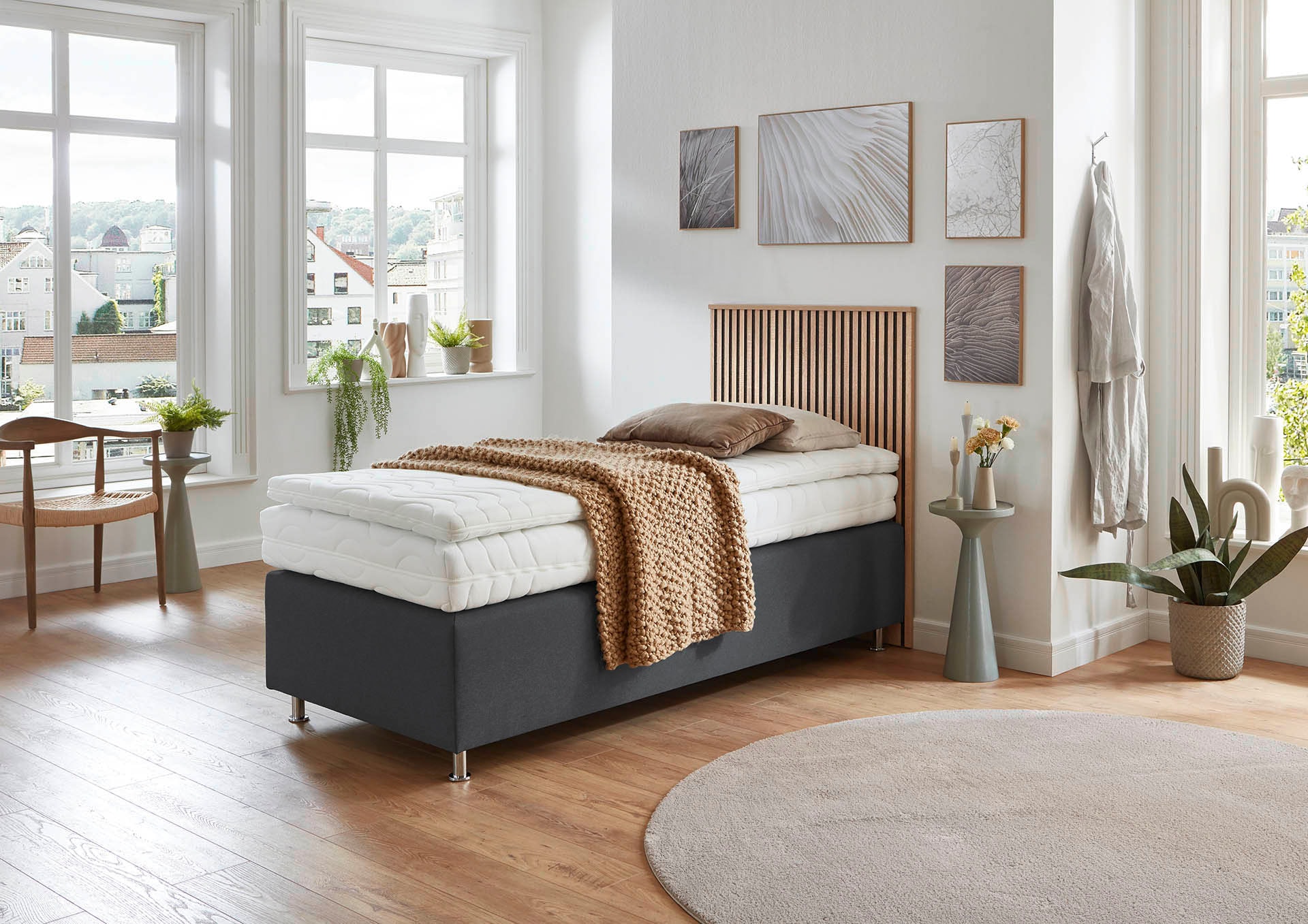 Westfalia Schlafkomfort Boxspringbett »Quercus«, wahlweise mit LED-Beluchtung, 3 Matratzenarten zur Auswahl