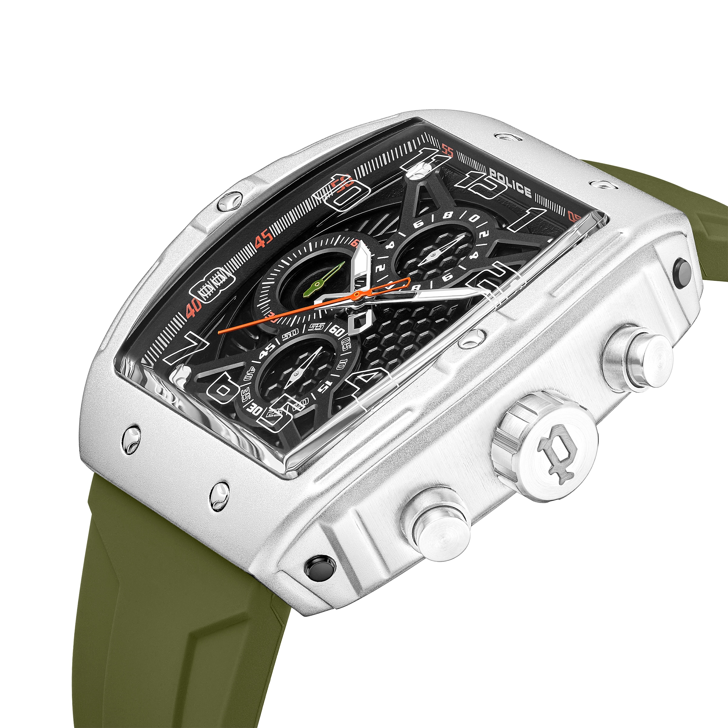 Police Chronograph »Coswig« Quarzuhr, Armbanduhr, Herrenuhr, Silikonarmband, analog, Tag